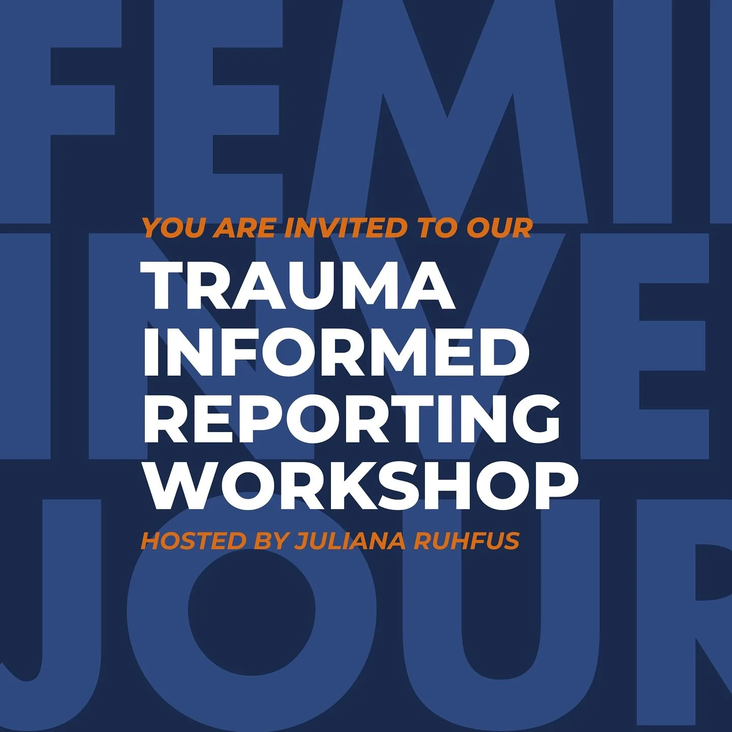 As part of the launch of The Feminist Investigative Journalism Handbook, we are excited to announce our series of free-to-attend workshops! 

These sessions are an opportunity to hear directly from some of our incredible contributors and dive deeper 