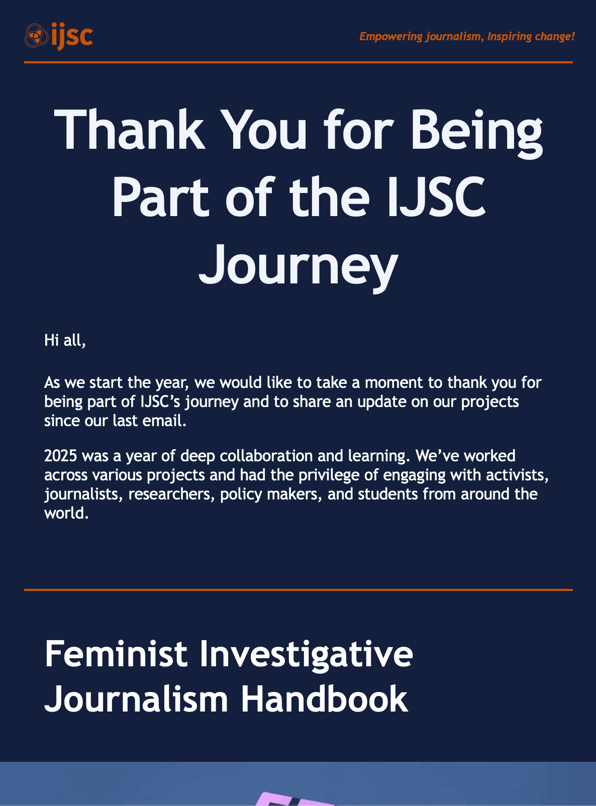 Thank You for Being Part of the IJSC Journey