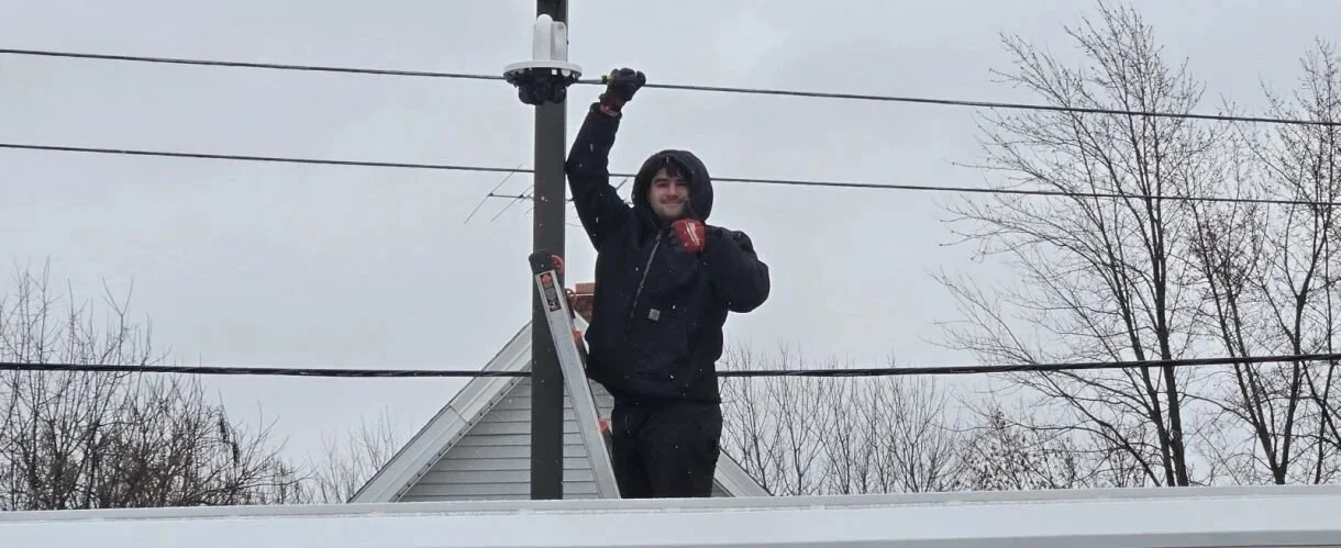 Installing Quad lens 32MP Hanwha Pole cameras in below freezing weather