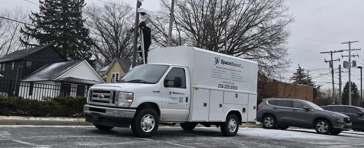 Installing Quad lens 32MP Hanwha Pole cameras in below freezing weather
