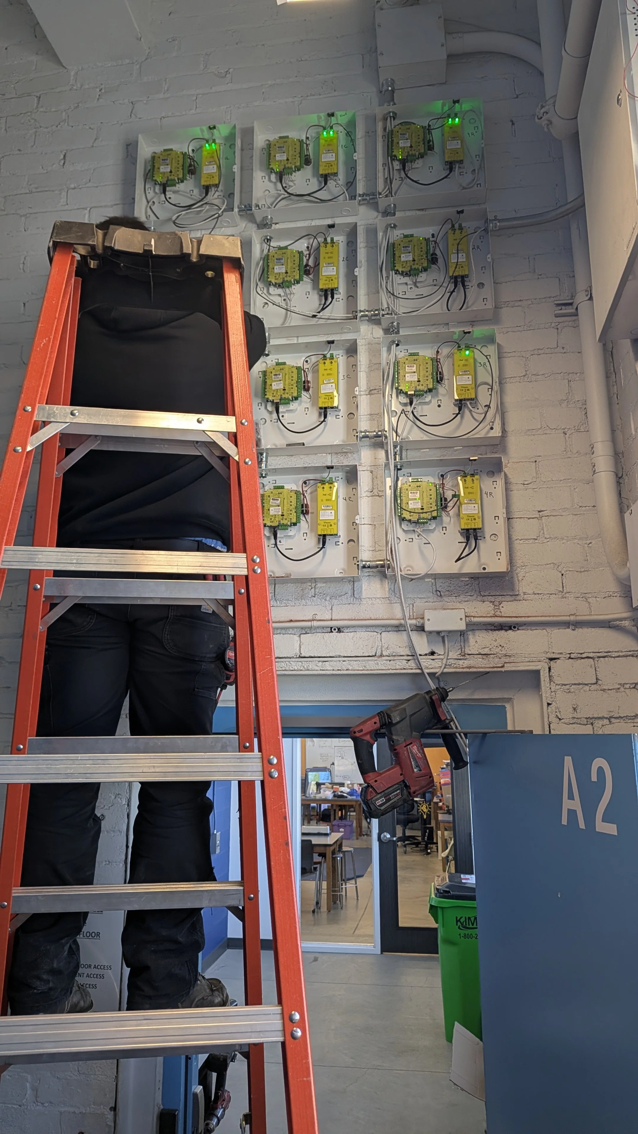 Almost done, the last of 24 doors and 5 elevator levels access control from Paxton Access