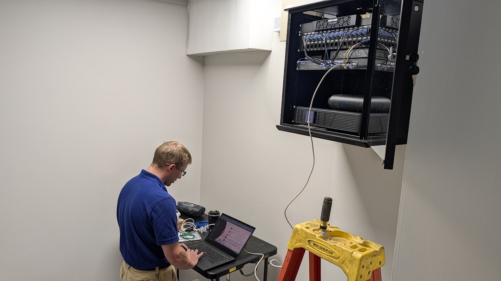 Our network administrator is finalizing the firewall implementation