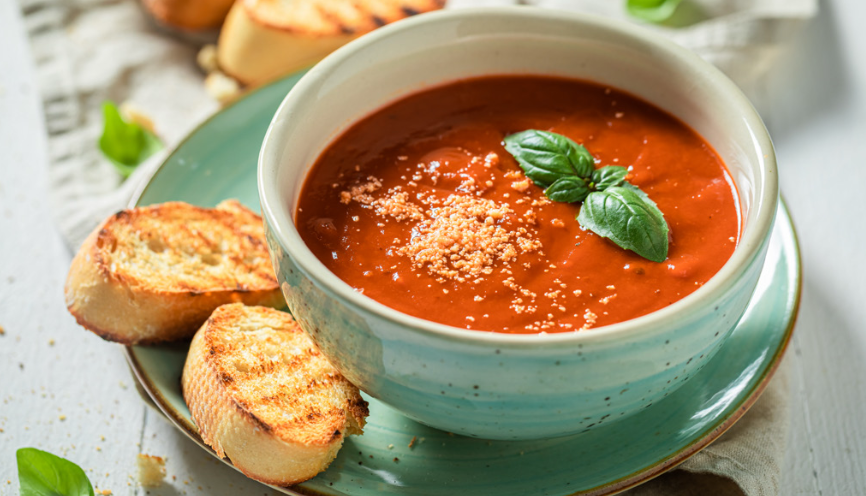 Meijer Dietitian Recipe: Simple Tomato Soup & Olive Oil Toast