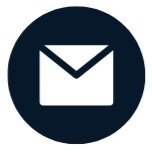 Envelope icon in a dark circle.