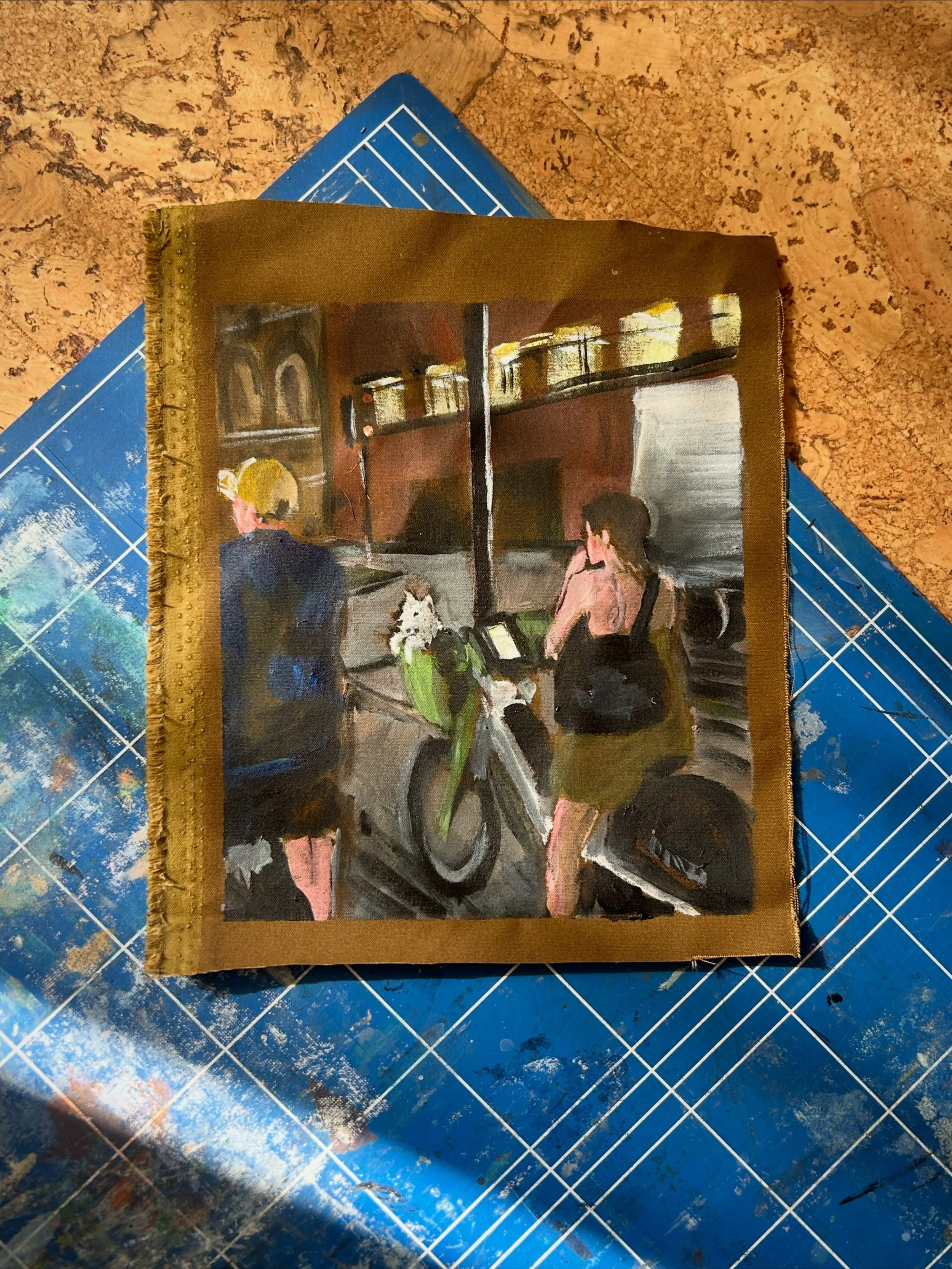 A Painting a Day - Almost Everyday: 19: Last week I saw a little half shaven friend on Lime bike - he didn&rsquo;t look real - perhaps because of his terrible haircut 😮&zwj;💨 &hellip; I wish I was small enough to ride in a lime basket 🤔 🎢