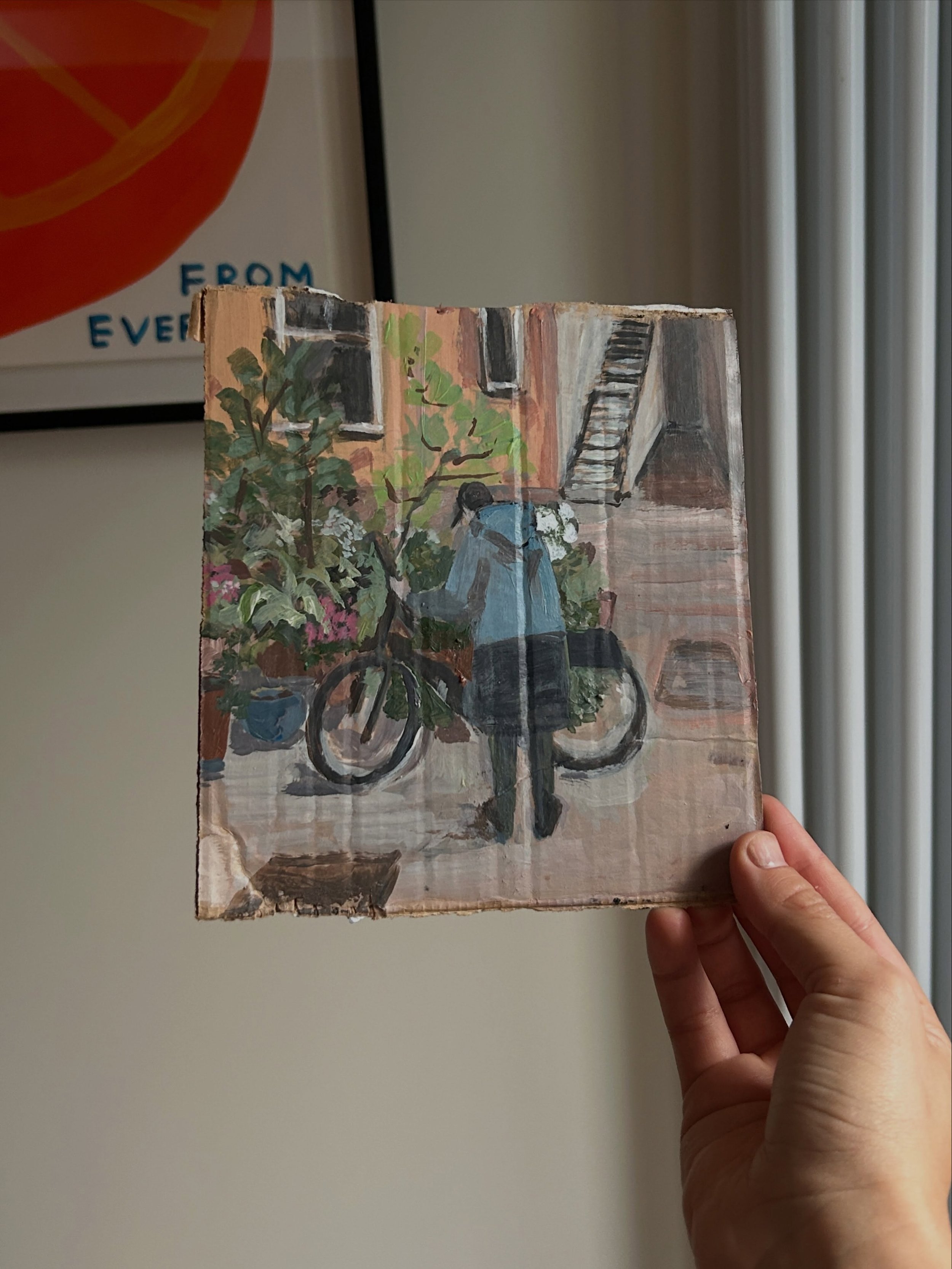 I&rsquo;ll have more time soon to pick up where I left off 🎨 - this one&rsquo;s of a neighbour parking their bike early in the morning 🍃