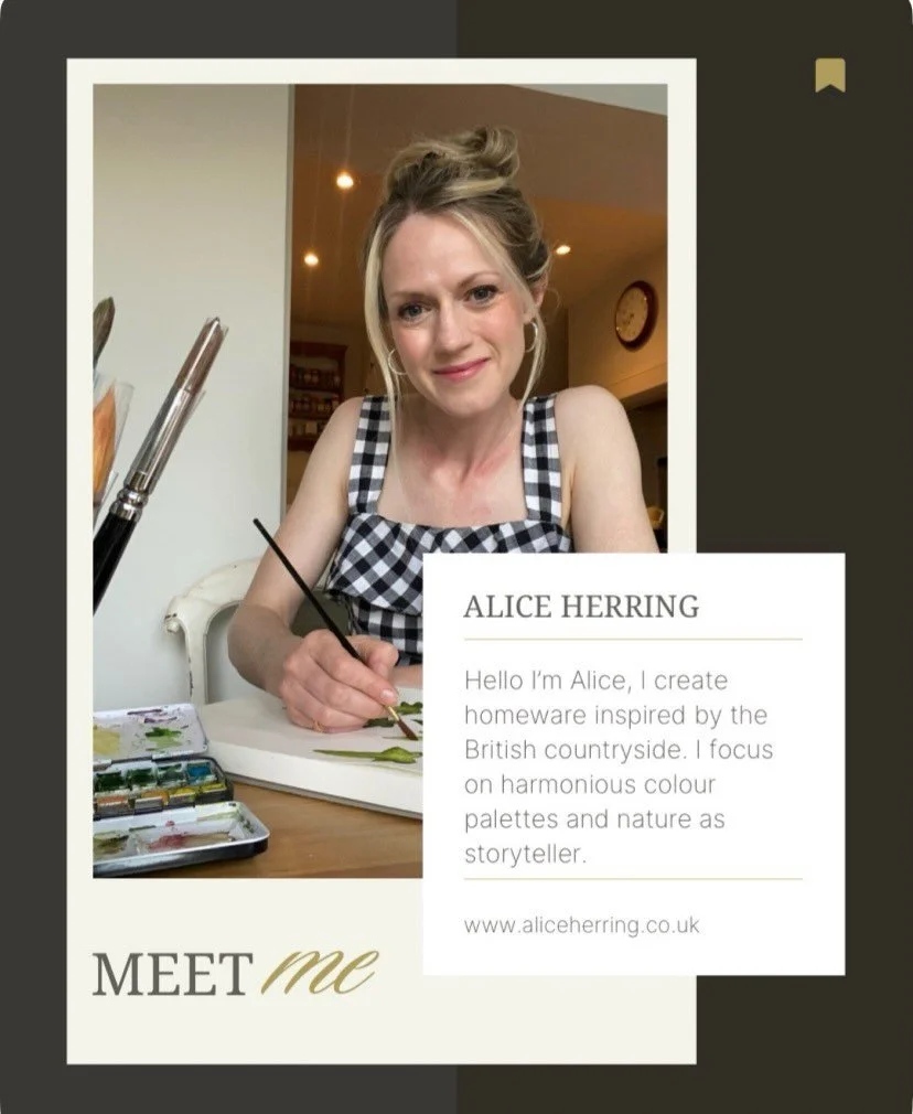 I thought I&rsquo;d introduce myself, it&rsquo;s lovely to be gaining new followers lately. Welcome to Alice Herring, an interior fabric and homeware brand. My designs are inspired by the beauty around my home in the Oxfordshire countryside. Having h