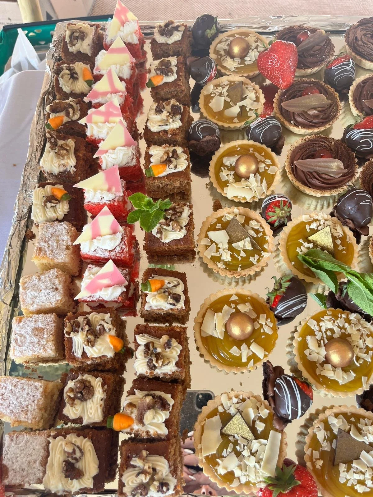 Photo of Sweeney's catering display of sweet desserts