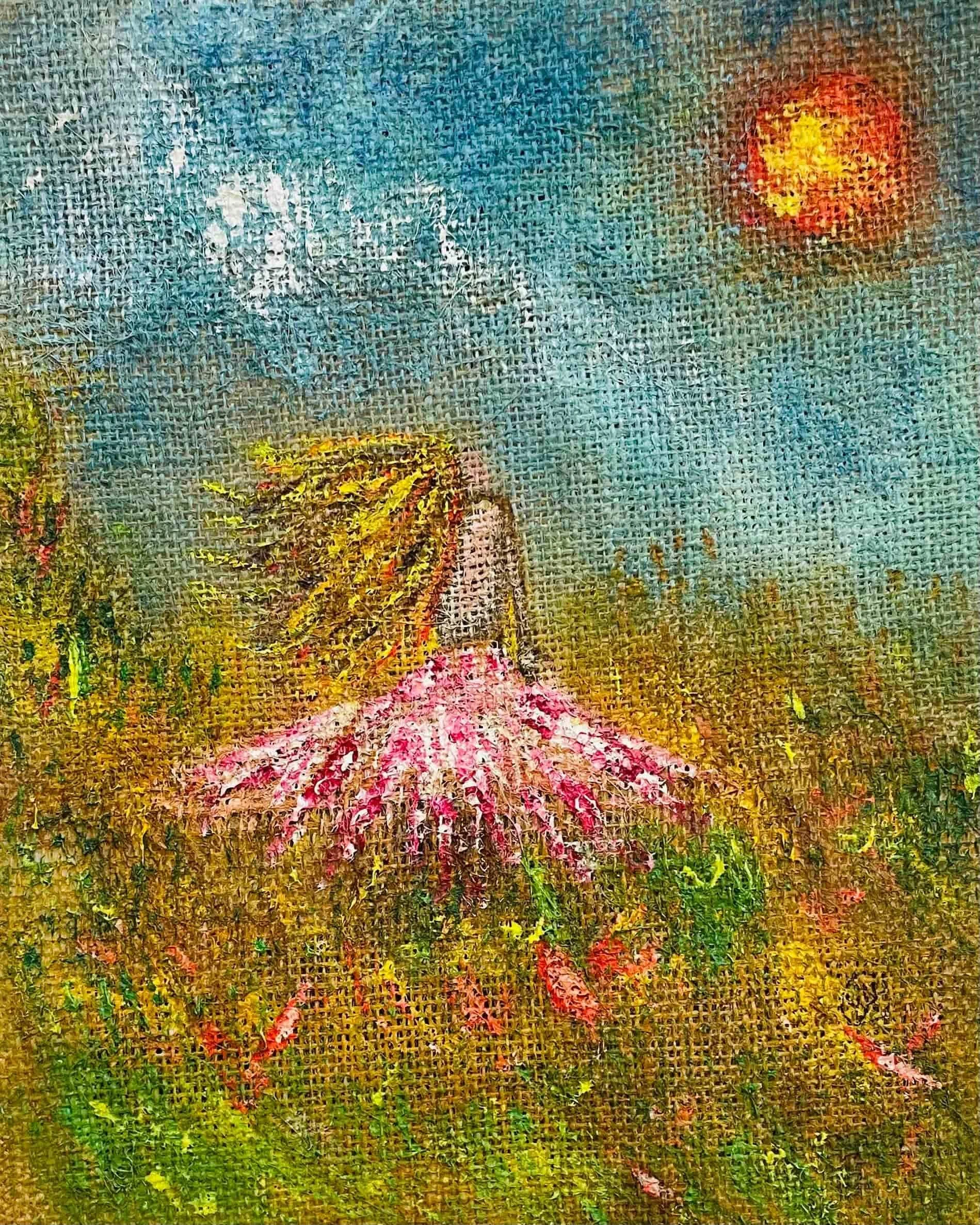 Summer Euphoria - Acrylic on Burlap - 12x14 - $125