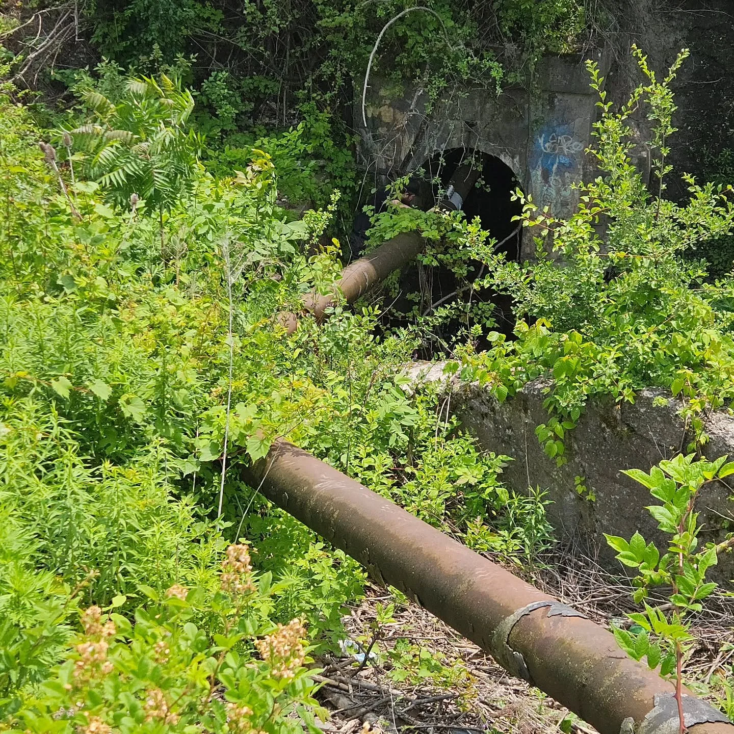 Bethlehem Steel 70 year old wrapped in asbestos 10" transfer line from Lake Erie 1.5 miles down the road and up the hill to Cloverbank CC Irrigation pond. Some jobs are uglier than others, but when it's balls hot and you need water you gotta get