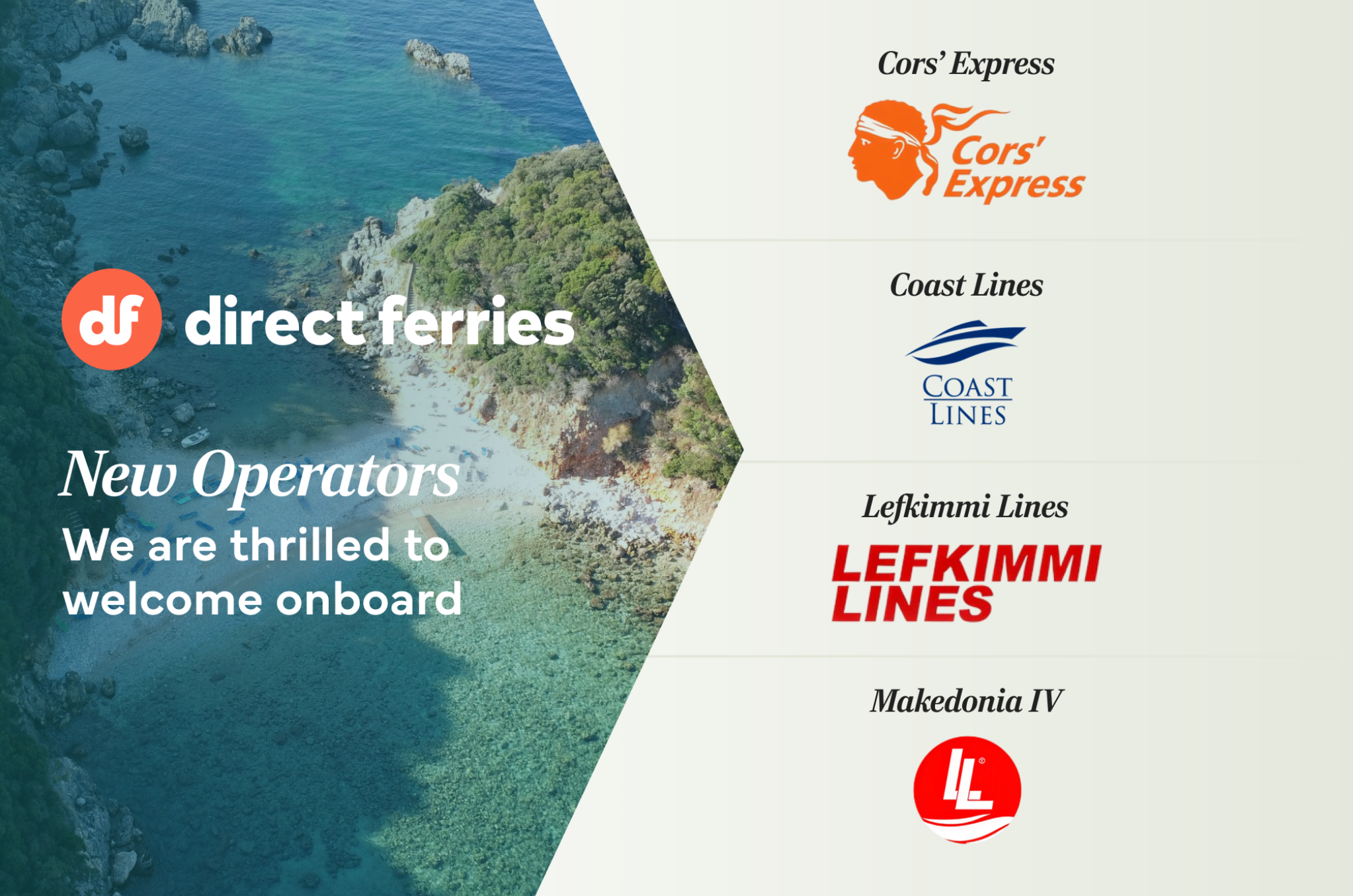 Direct Ferries Connect expands its Mediterranean network with four new operators across Corsica, Italy, and Greece