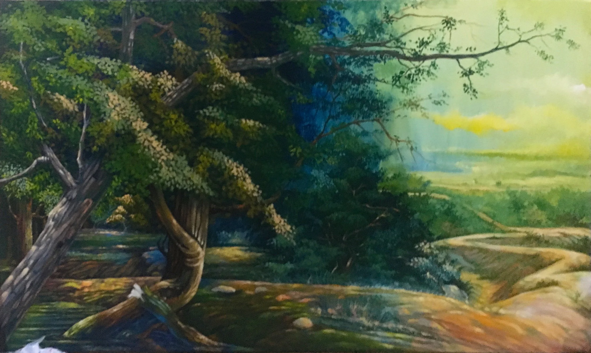 Where is Home, 2023. Oil based acrylic on canvas, 30x20 f