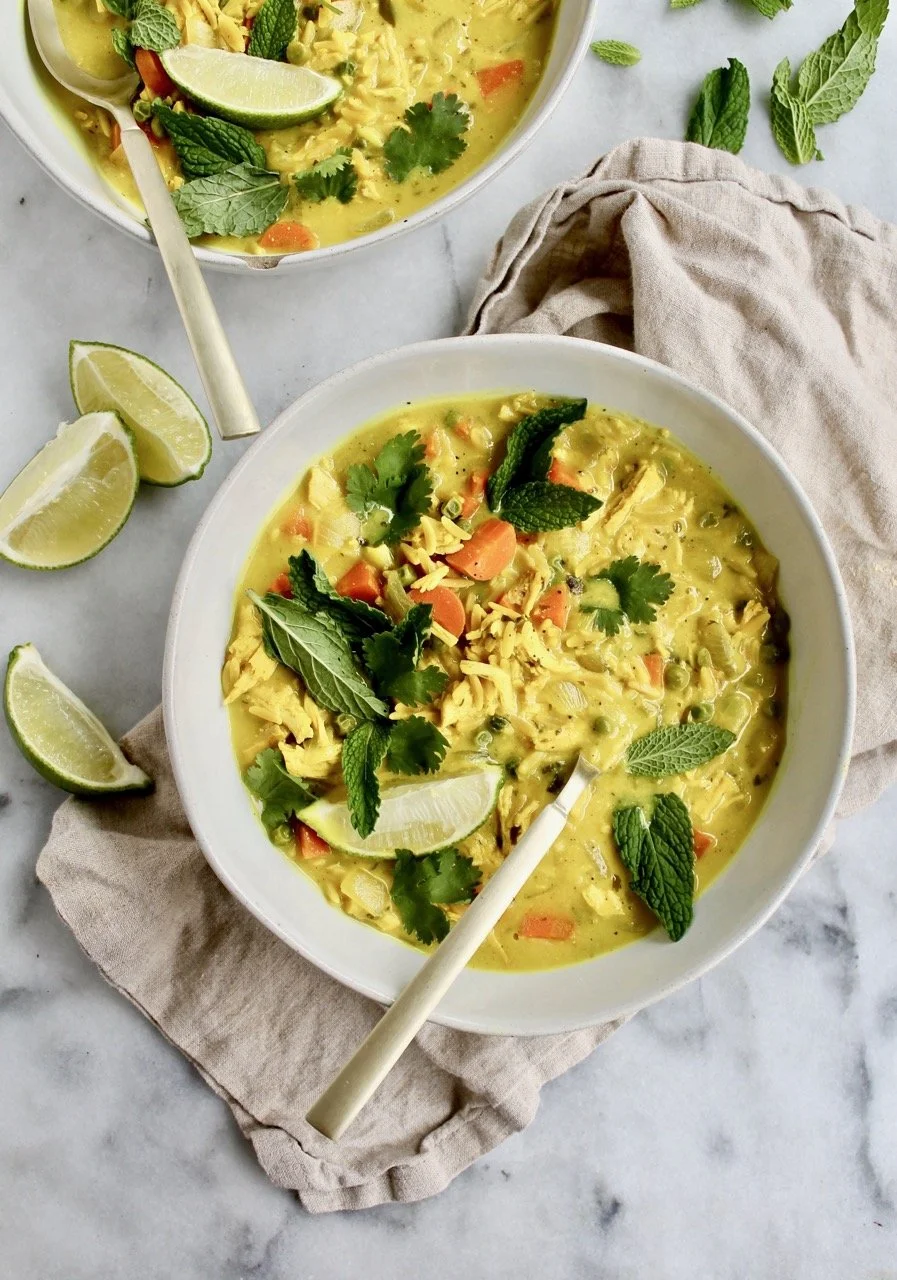 Golden Coconut Ginger Chicken Soup