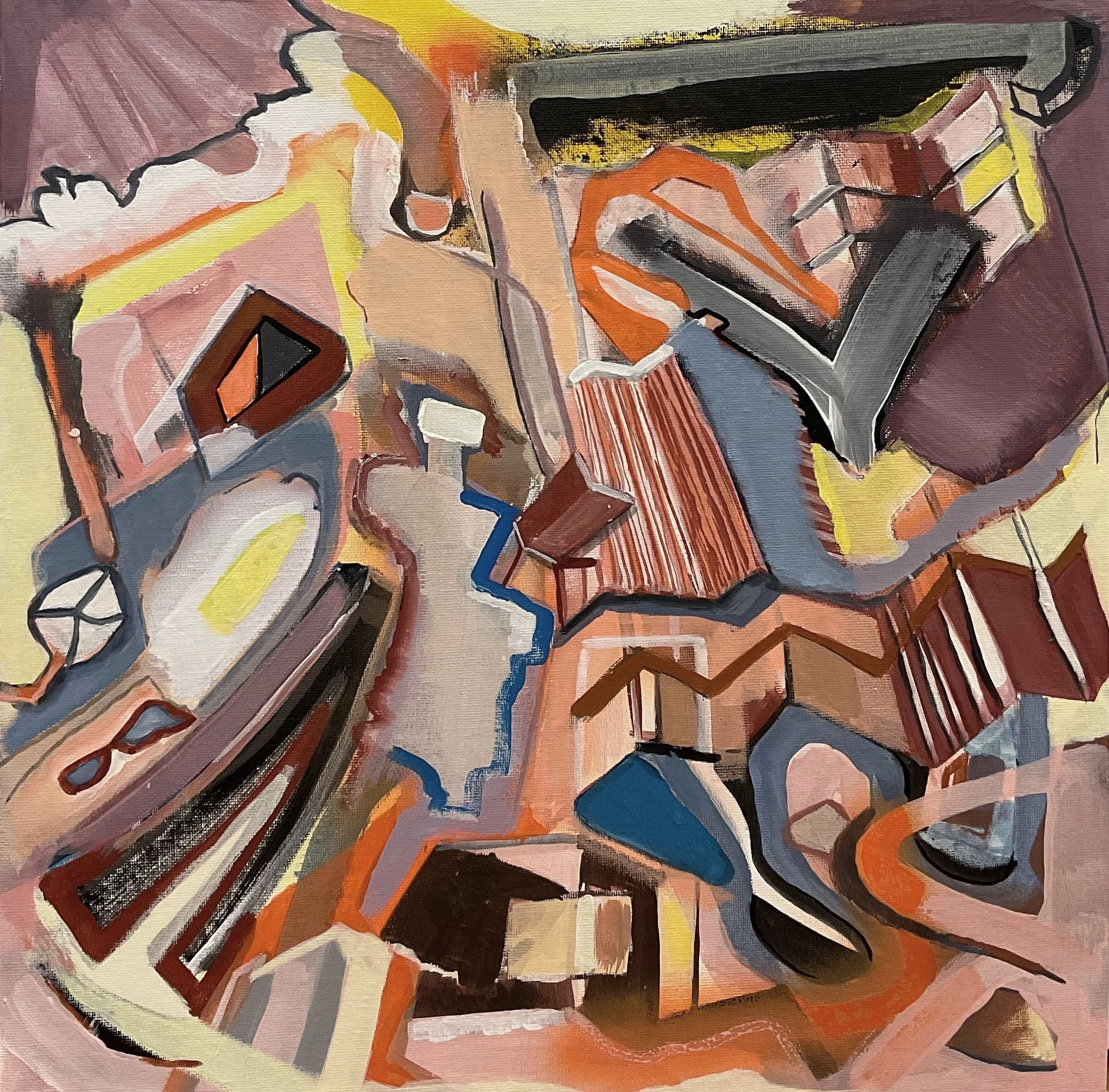 "Geistespräsent", 2021; 40 x 40 cm,
Acryl auf Leinwand