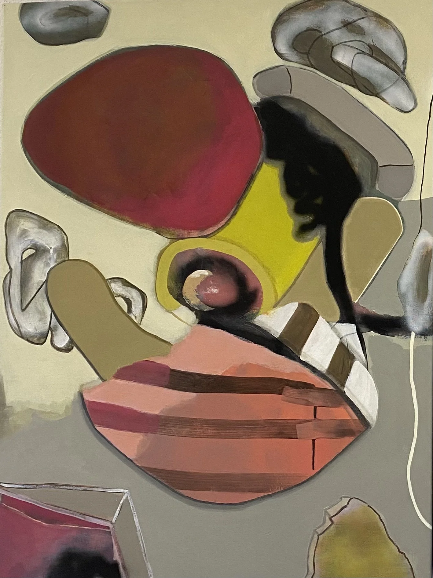 "Swan Lake", 2023; 72 x 96 cm, Acryl und Farbspray auf Leinwand