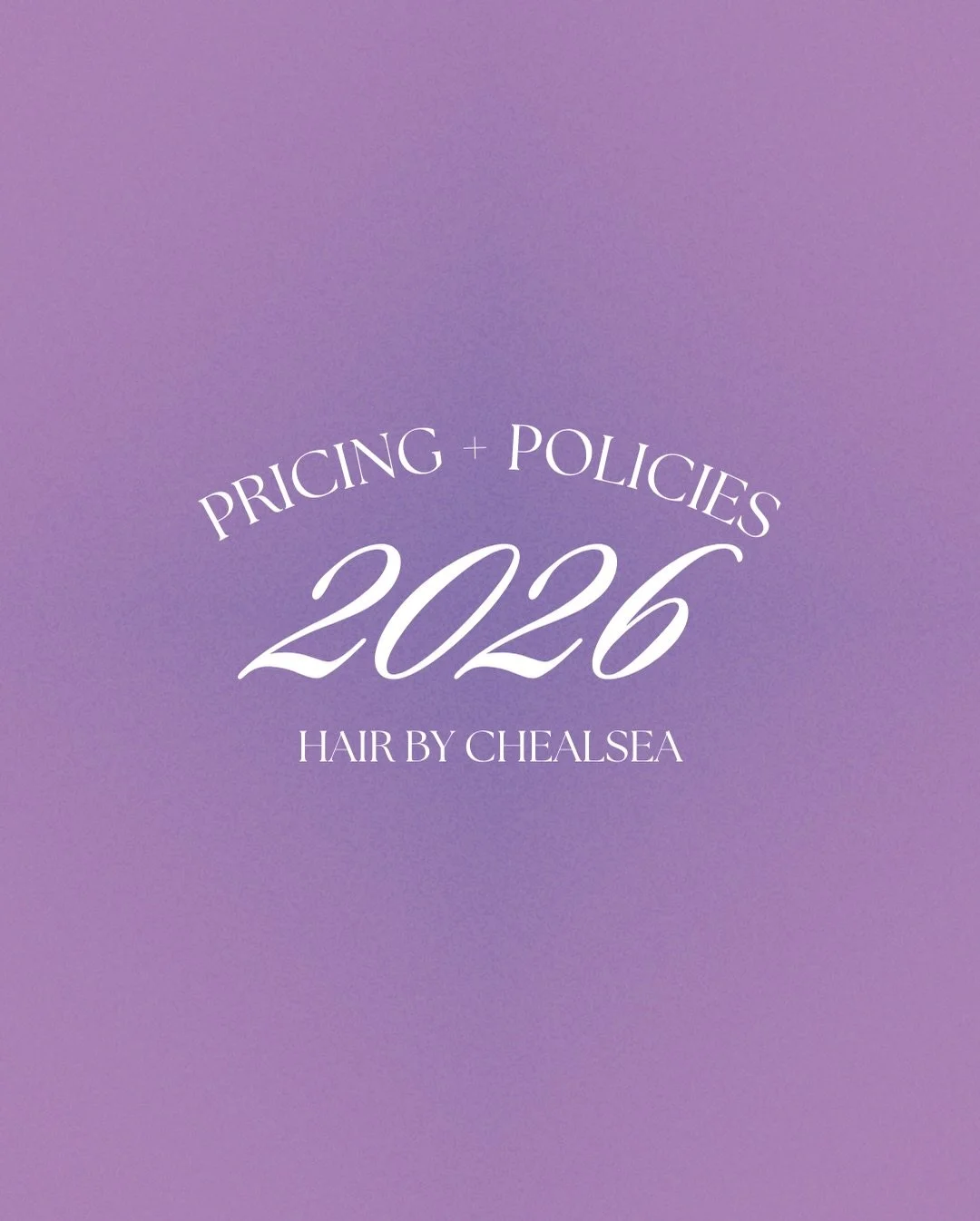 Looking ahead to 2026 at Hair by Chelsea ✨

A few policy updates to keep things running smoothly and ensure every client gets the time and care they deserve. 🤍

As always, reach out with any questions &mdash; I appreciate you!
&mdash;&mdash;
Euphori