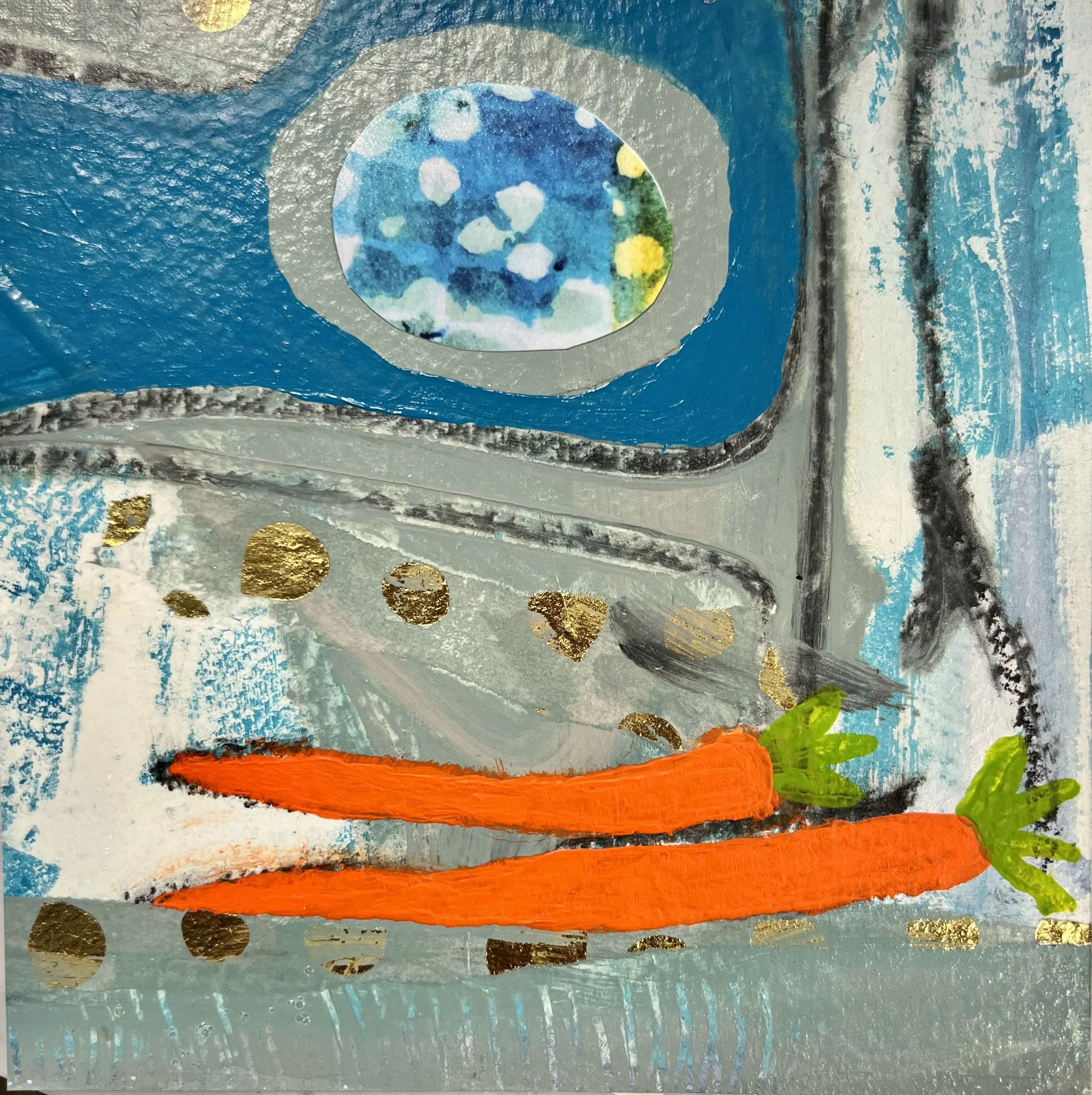 Carrots Growing in Moonlight