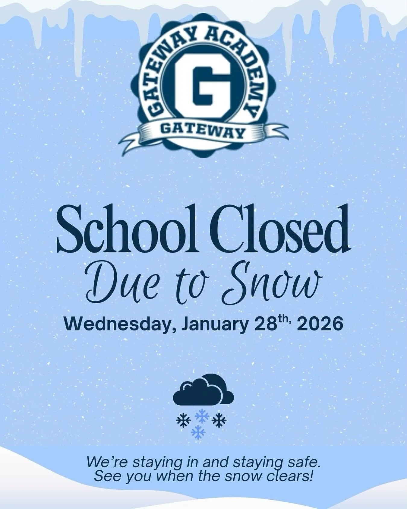 ❄️ Snow Day Update ❄️

We will be closed Wednesday, January 28th. 

We hope to return soon. Stay safe!