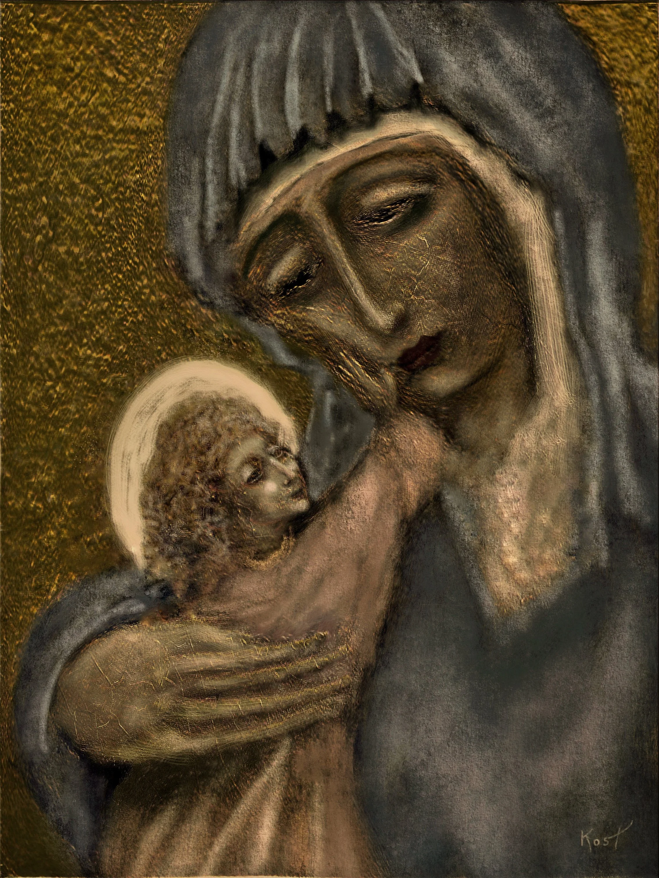Mother of Sorrows with Child Embracing (2021-2024)