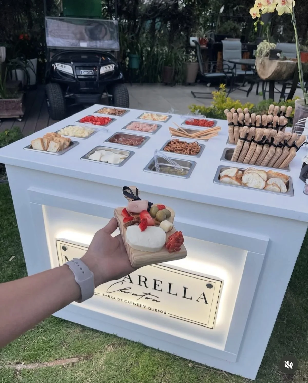 Carrito de snacks para boda