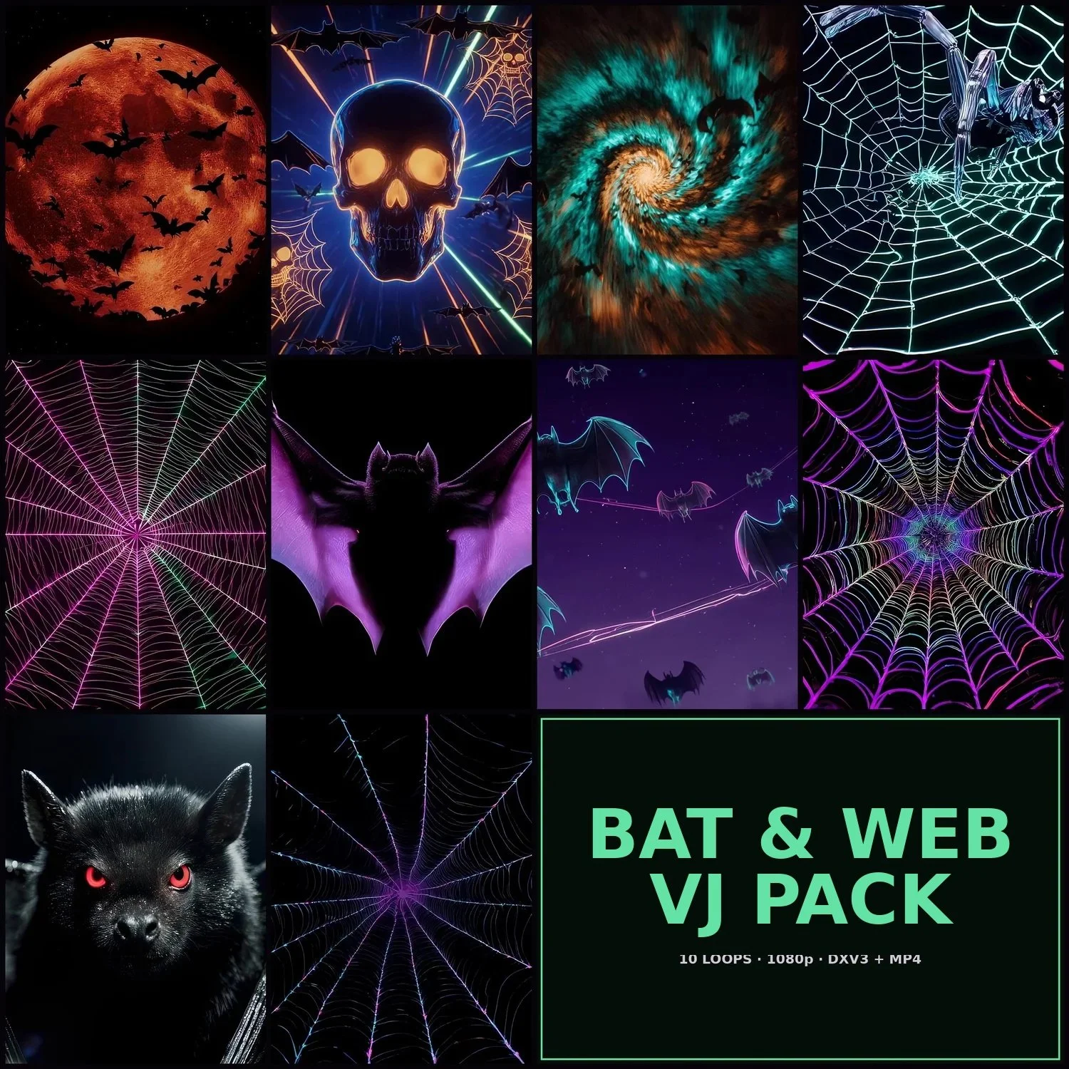 Bat & Web VJ Pack