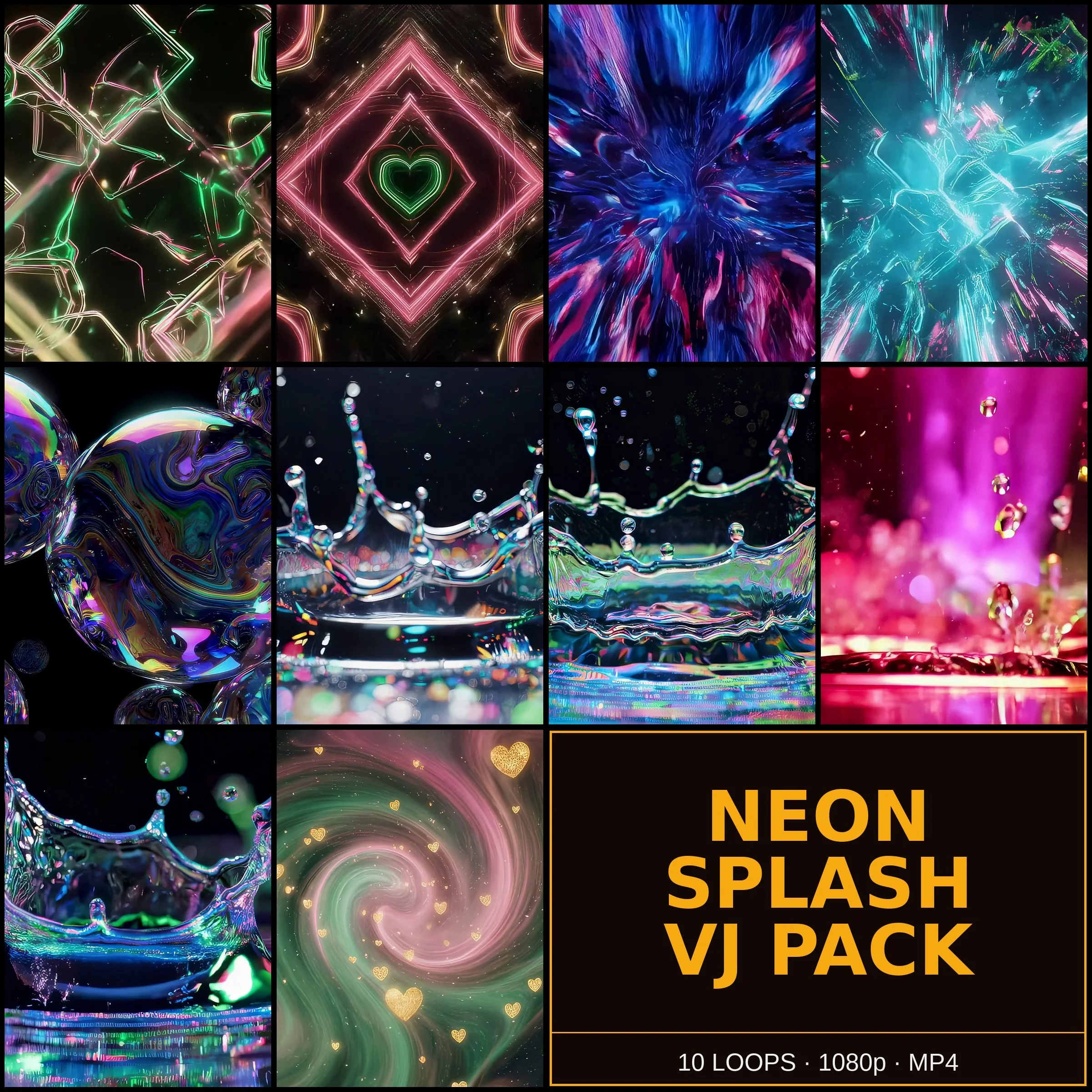 Neon Splash VJ Pack