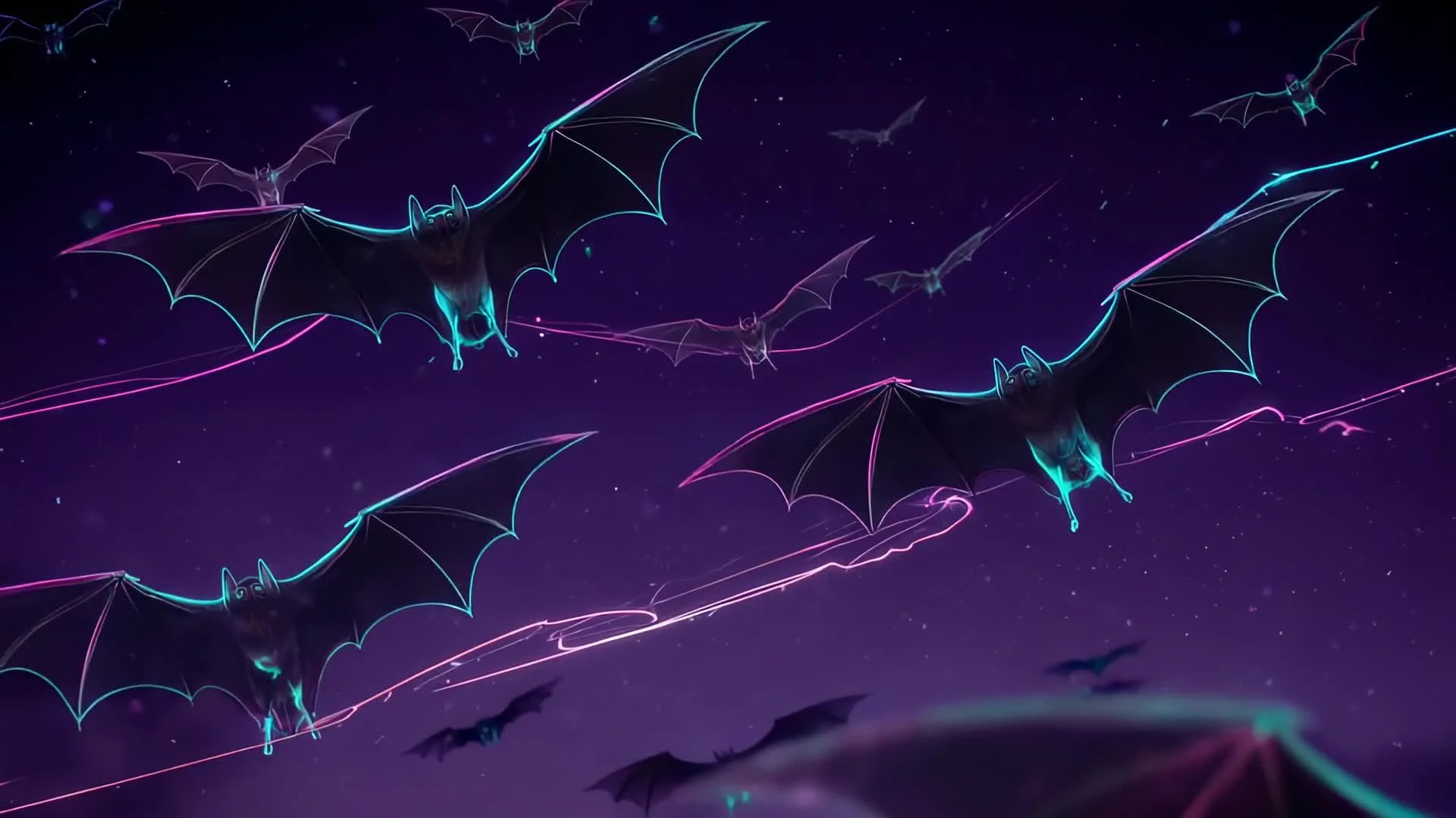 Halloween Neon Bats VJ Loop