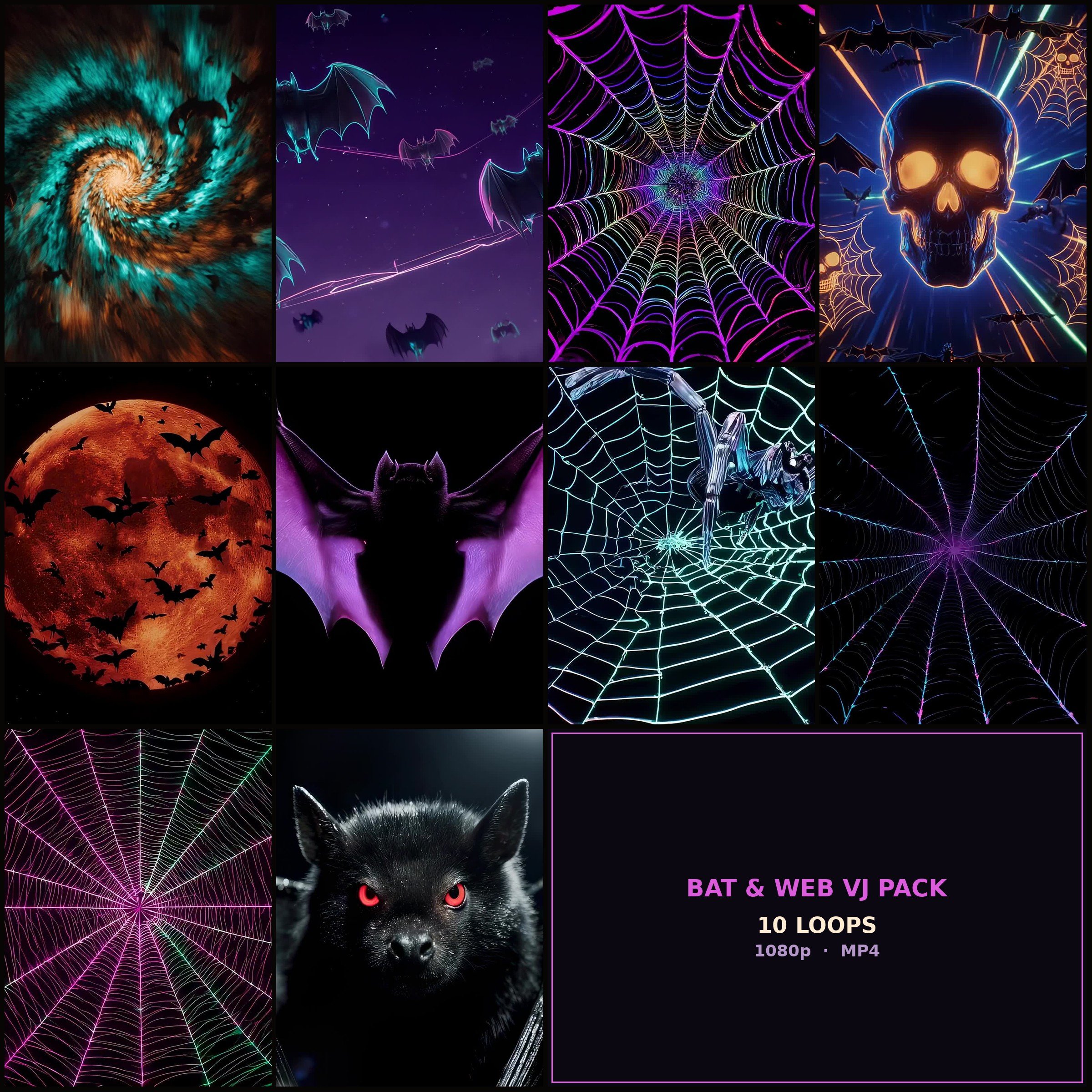 Bat & Web VJ Pack