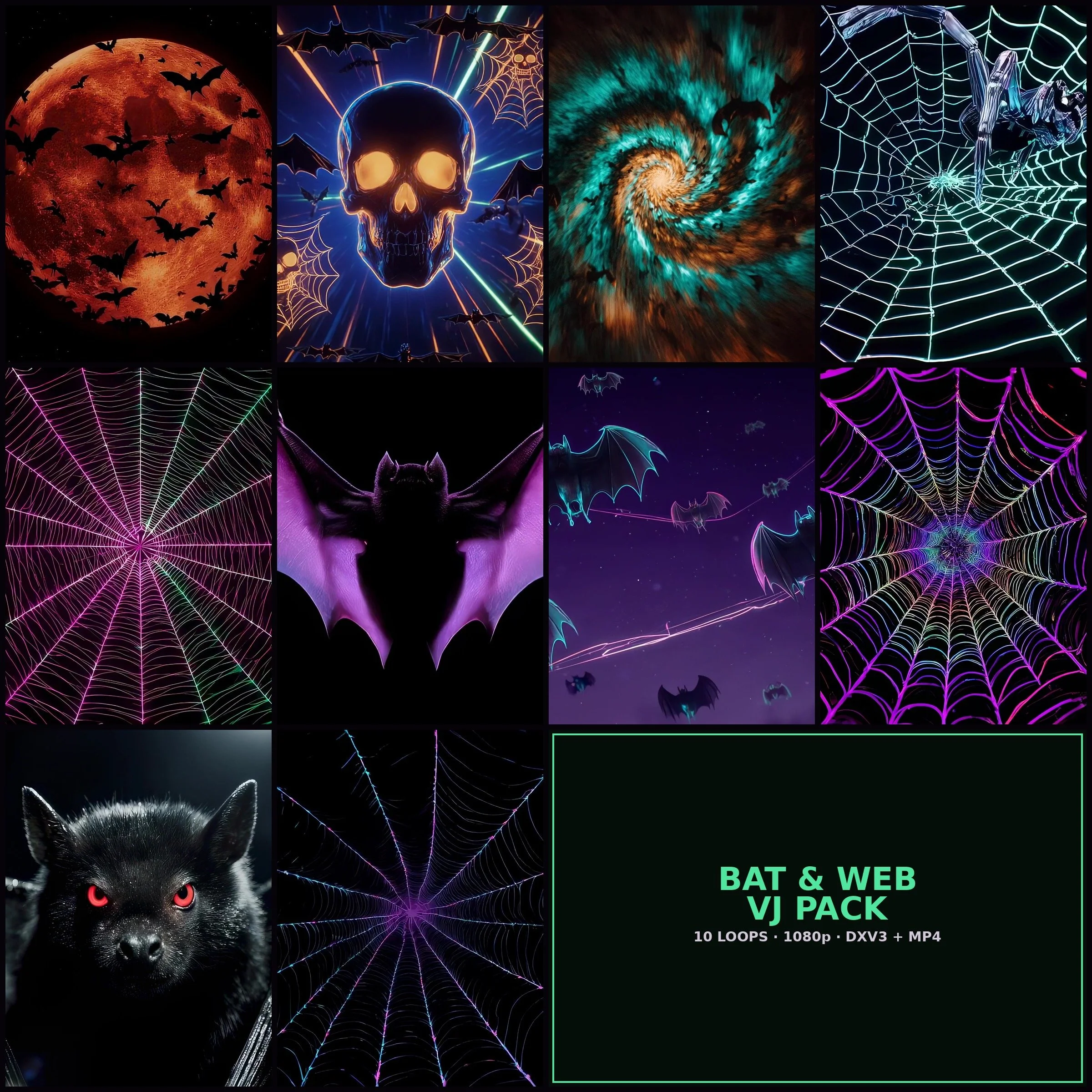 Bat & Web VJ Pack