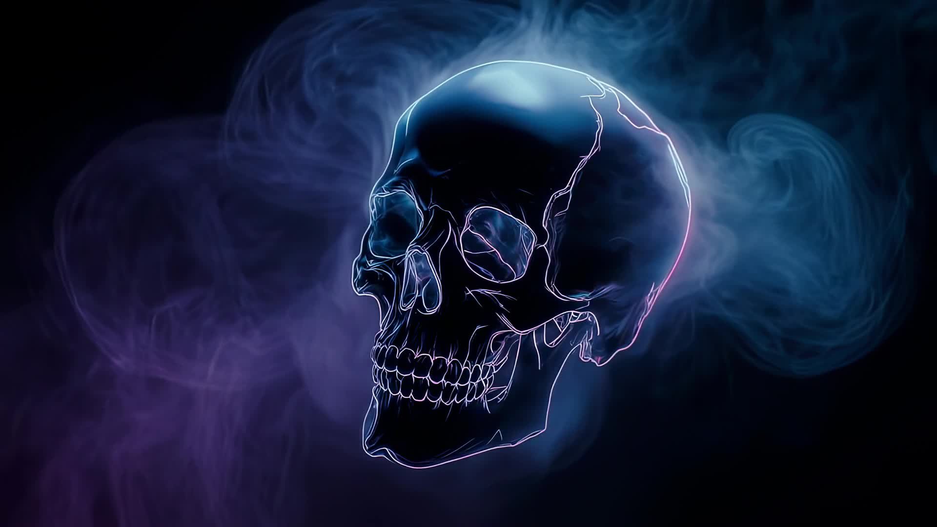 Halloween Neon Skull VJ Loop