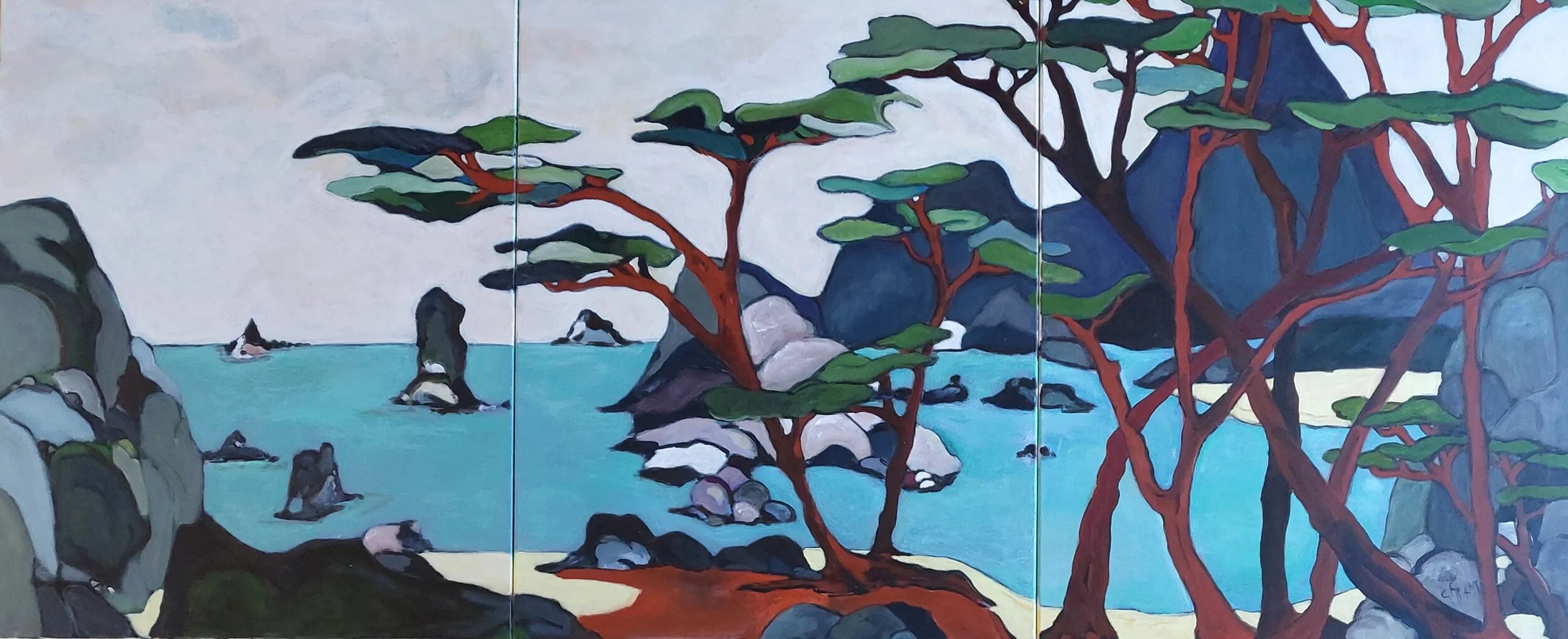 N°131 Toile 92 x 219 triptyque - disponible