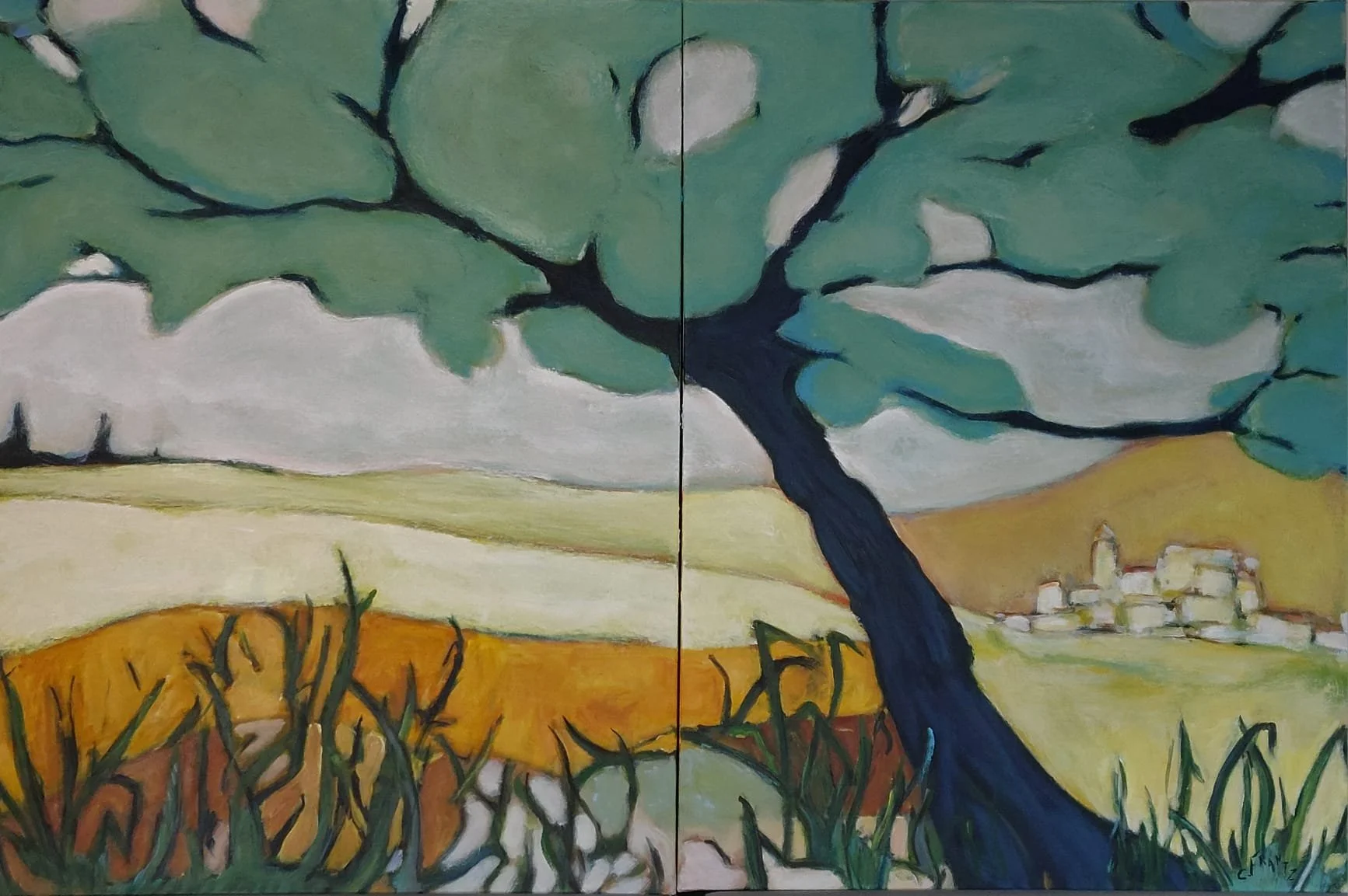 N°167 Toile 80 x 120 diptyque - disponible