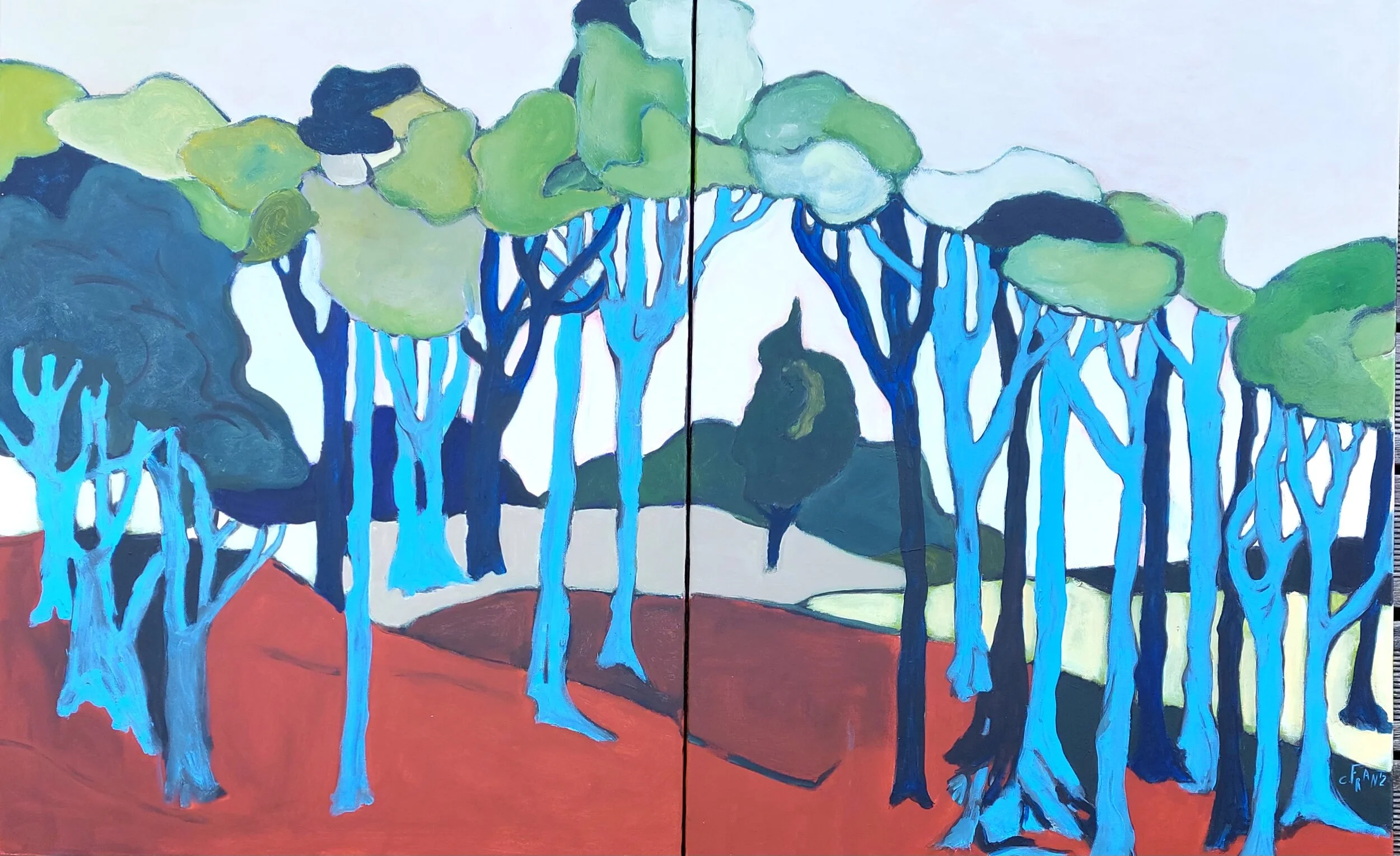 N°134 Toile 92 x 146 diptyque - disponible