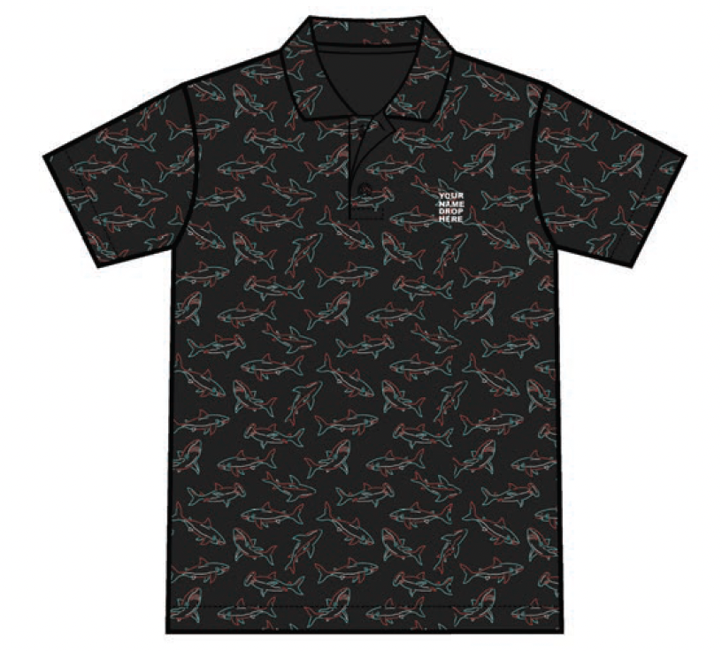 POLO005 SHARK DOODLES