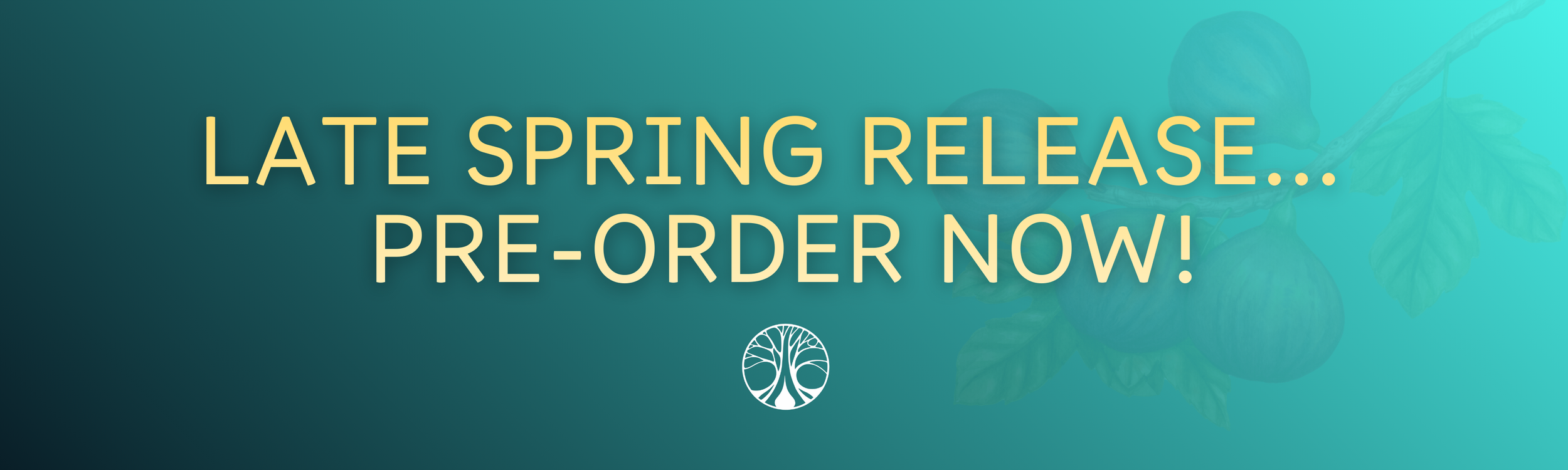 Announcement for a new product release in late spring available for pre-order.