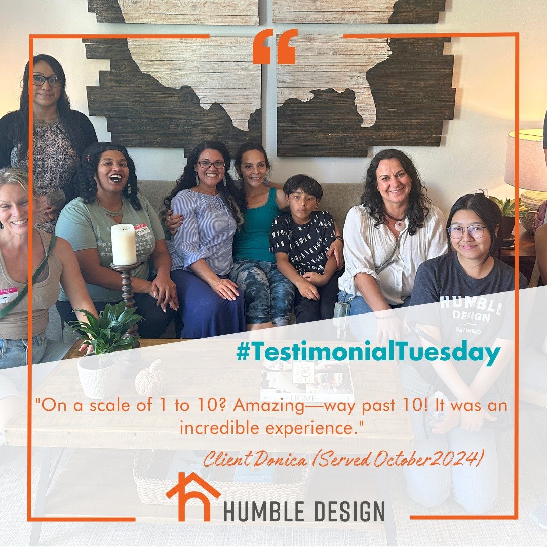 💌 Testimonial Tuesday 💌

Last October, alongside our dear friends at @jgcolorstudios, we had the joy of serving our client Donica, who was referred to us by our partners at @vistahillfoundation.

Here's what Donica shared with us about her Humble e