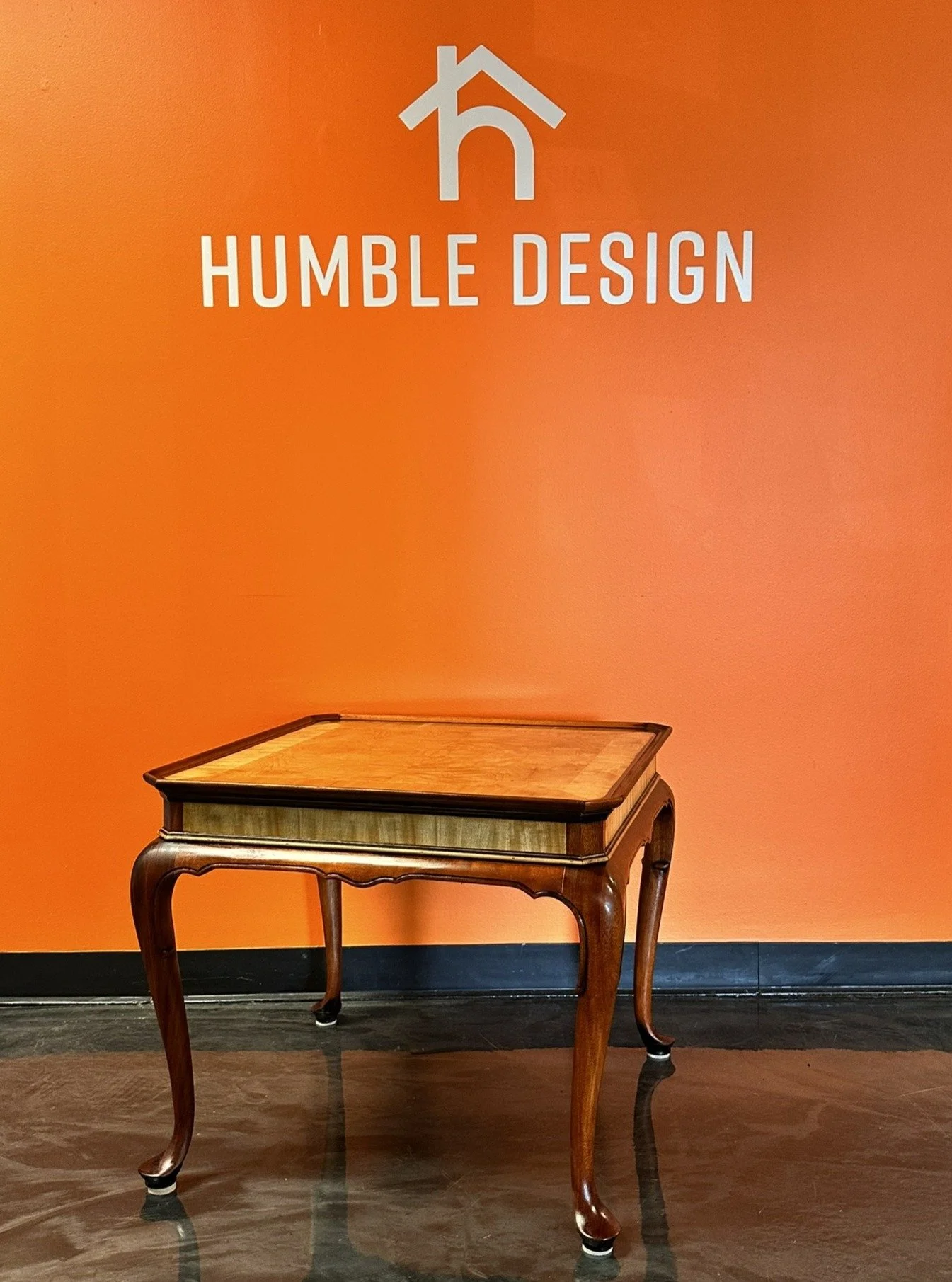 A diamond in the rough! @_daniellenowak_ from @dokes_design_architecture and her husband @craigpaulnowak found this table hiding in the donated furniture at the Humble warehouse. Hours of sanding found a beautiful birds eye maple top and cherry legs 