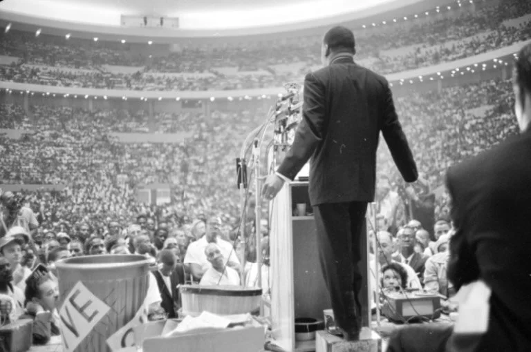 We remember Dr. King and his message of service.

Photo: Dr. Martin Luther King, Jr. speaks in Detroit at Cobo Hall, following the Detroit Walk to Freedom, June 23, 1963 (Detroit News Collection, Walter P. Reuther Library, Wayne State University)