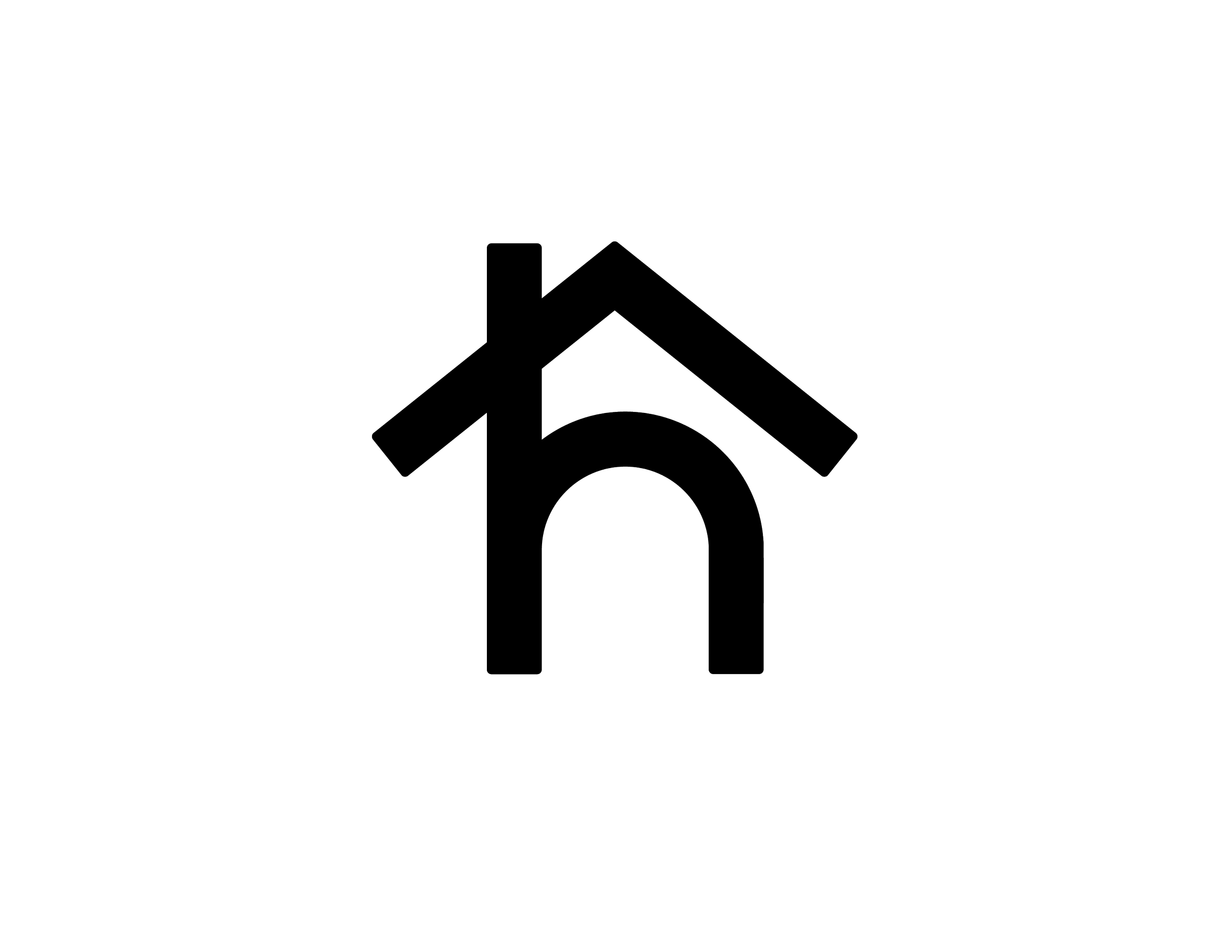 Black H Icon with Roof