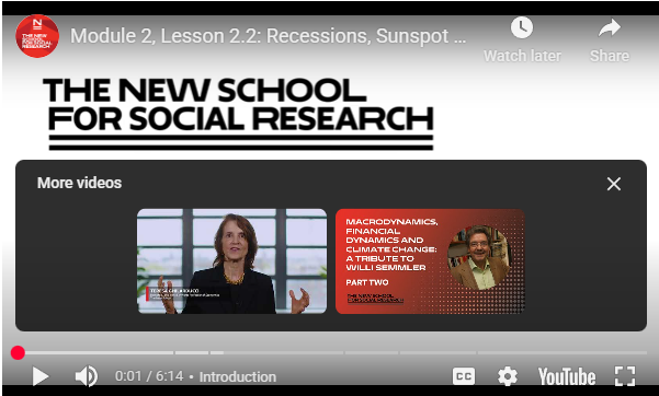 Module 2, Lesson 2.2: The Bad: Recessions, Sunspot and Investment Theories