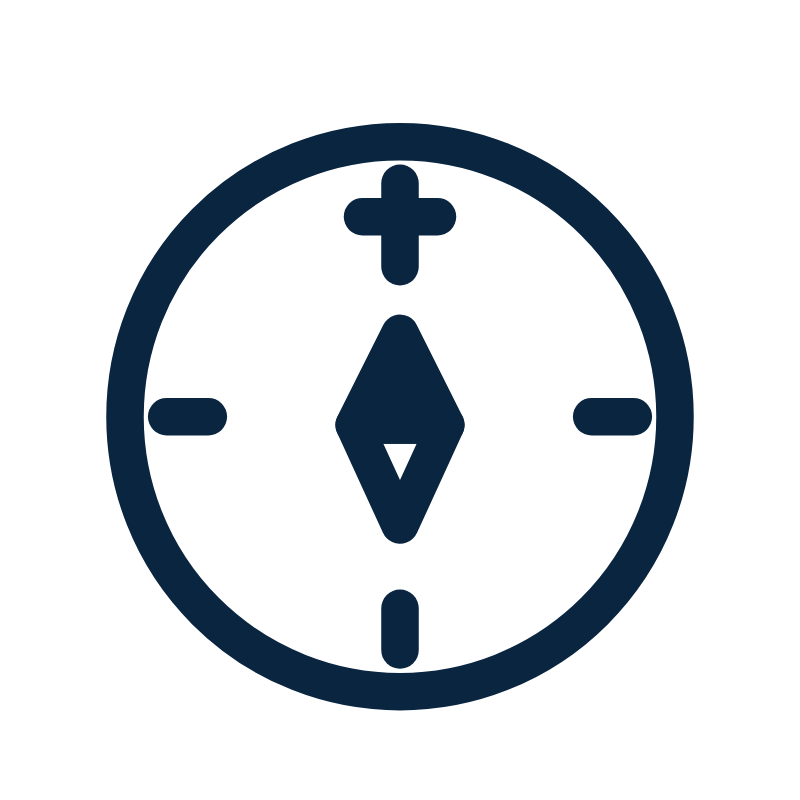 aCompass pointing to a cross, representing faith-driven investors