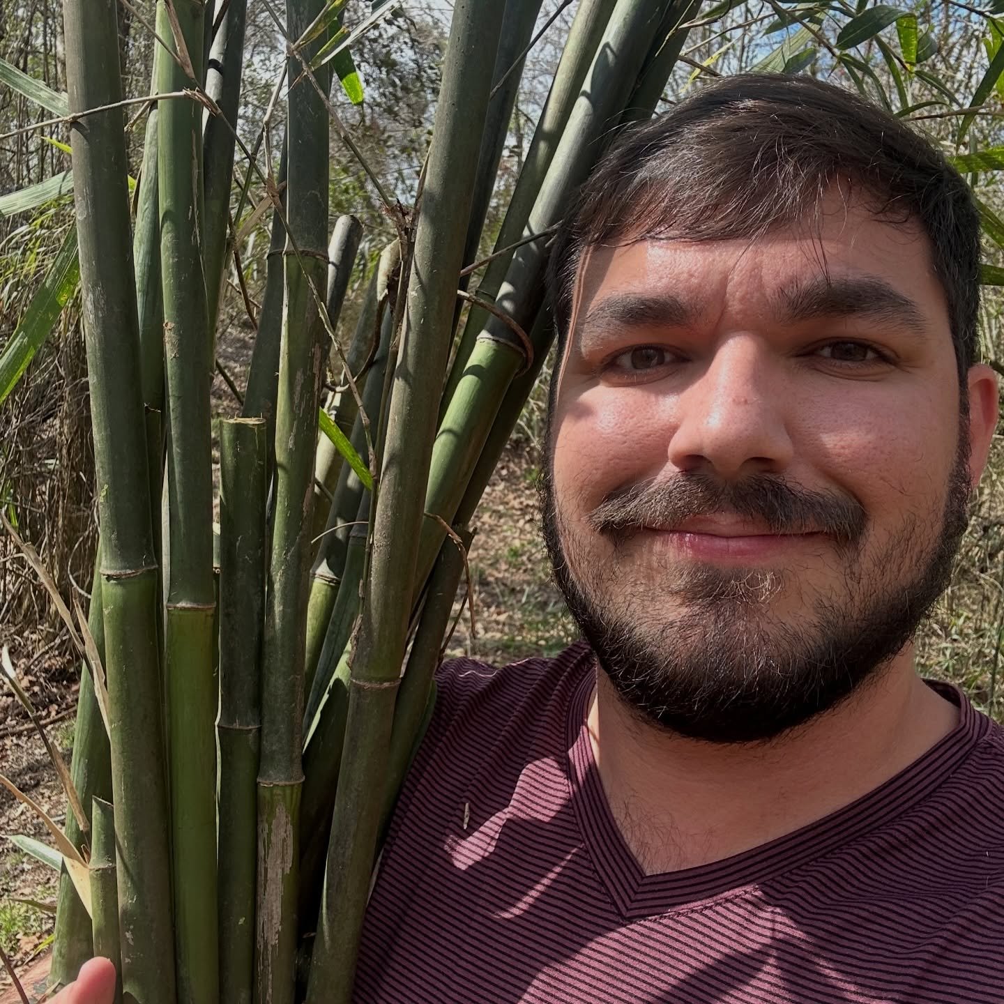So grateful to @roberthaygensbaskets for inviting me down to harvest rivercane with him. Can&rsquo;t wait to see what I make with these culms!