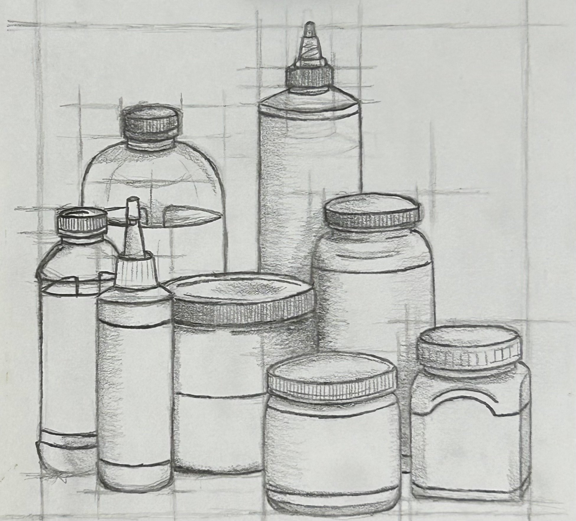 k. m. paschal, "measured drawing," graphite on paper, 2024.