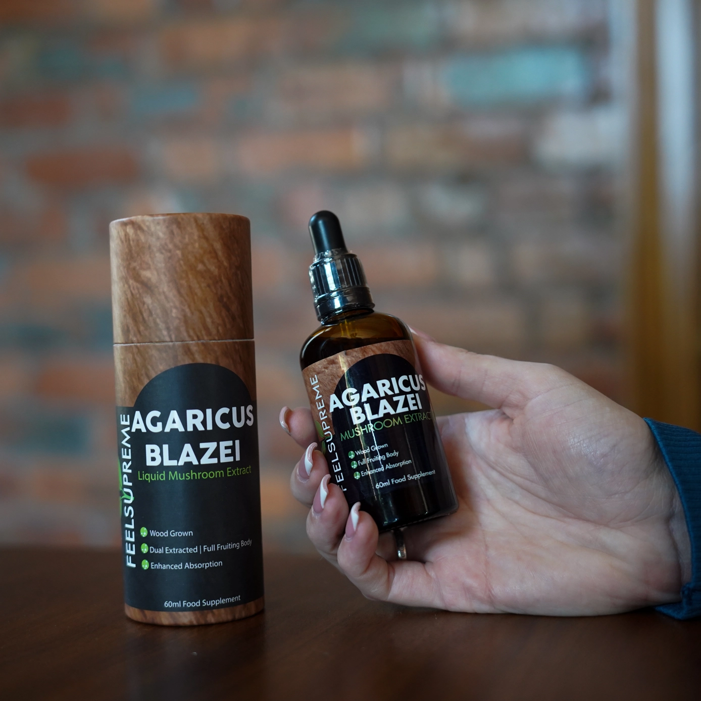 Agaricus Blazei Mushroom Liquid Supplement Immune Support hold.png