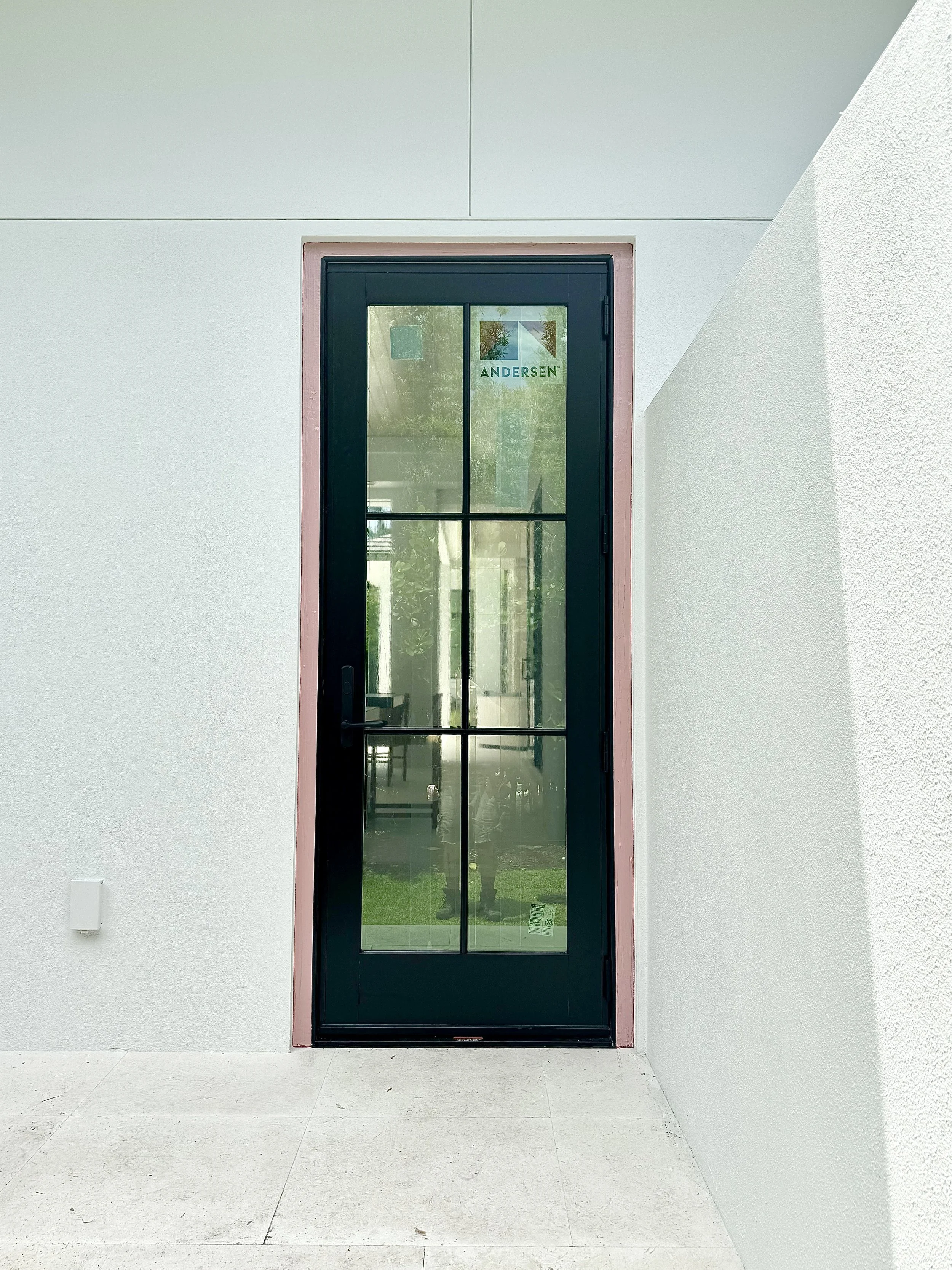 Andersen door in a new construction build.