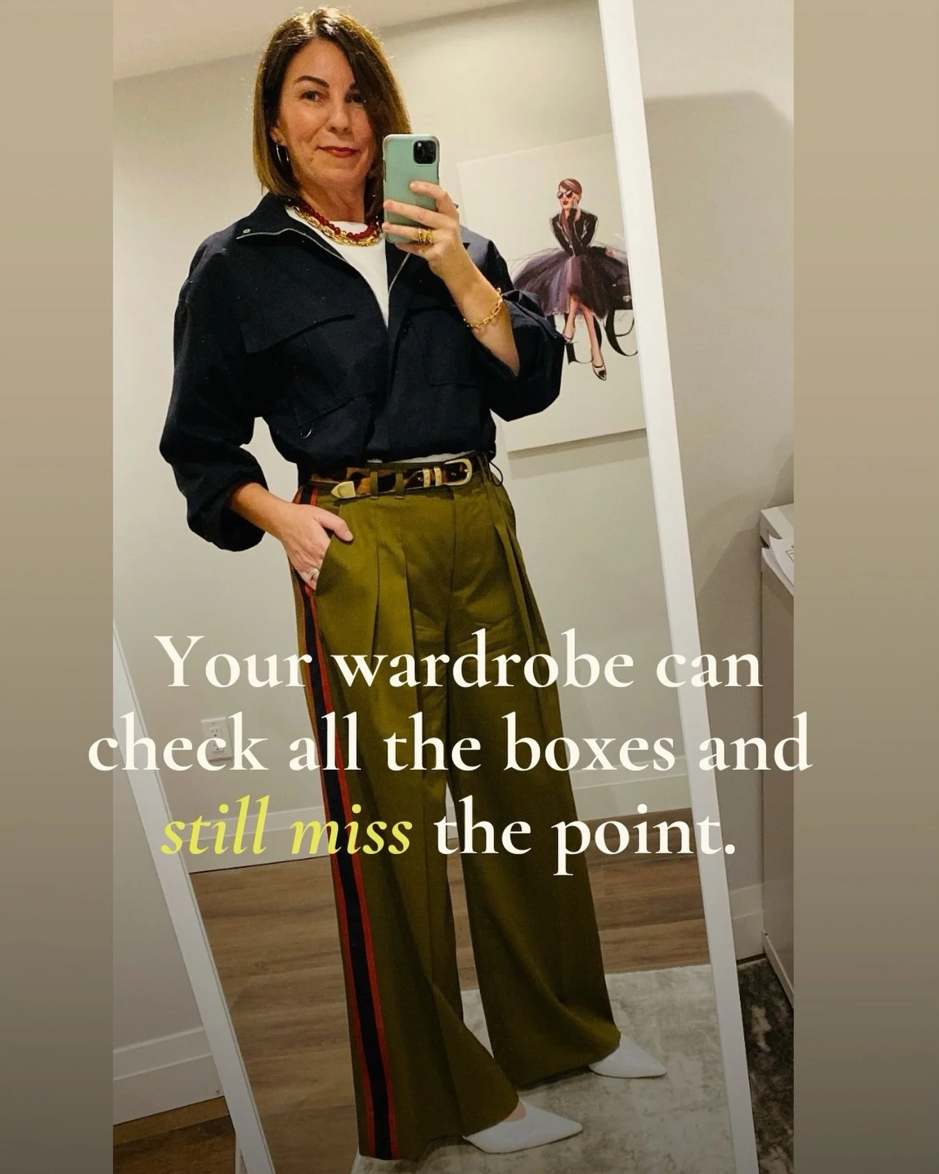 There&rsquo;s a difference between looking well dressed and feeling like yourself.&nbsp; These days, when I&rsquo;m putting together my outfits I think less about the &lsquo;right&rsquo; pieces and more about whether I can see myself in the outfit.

