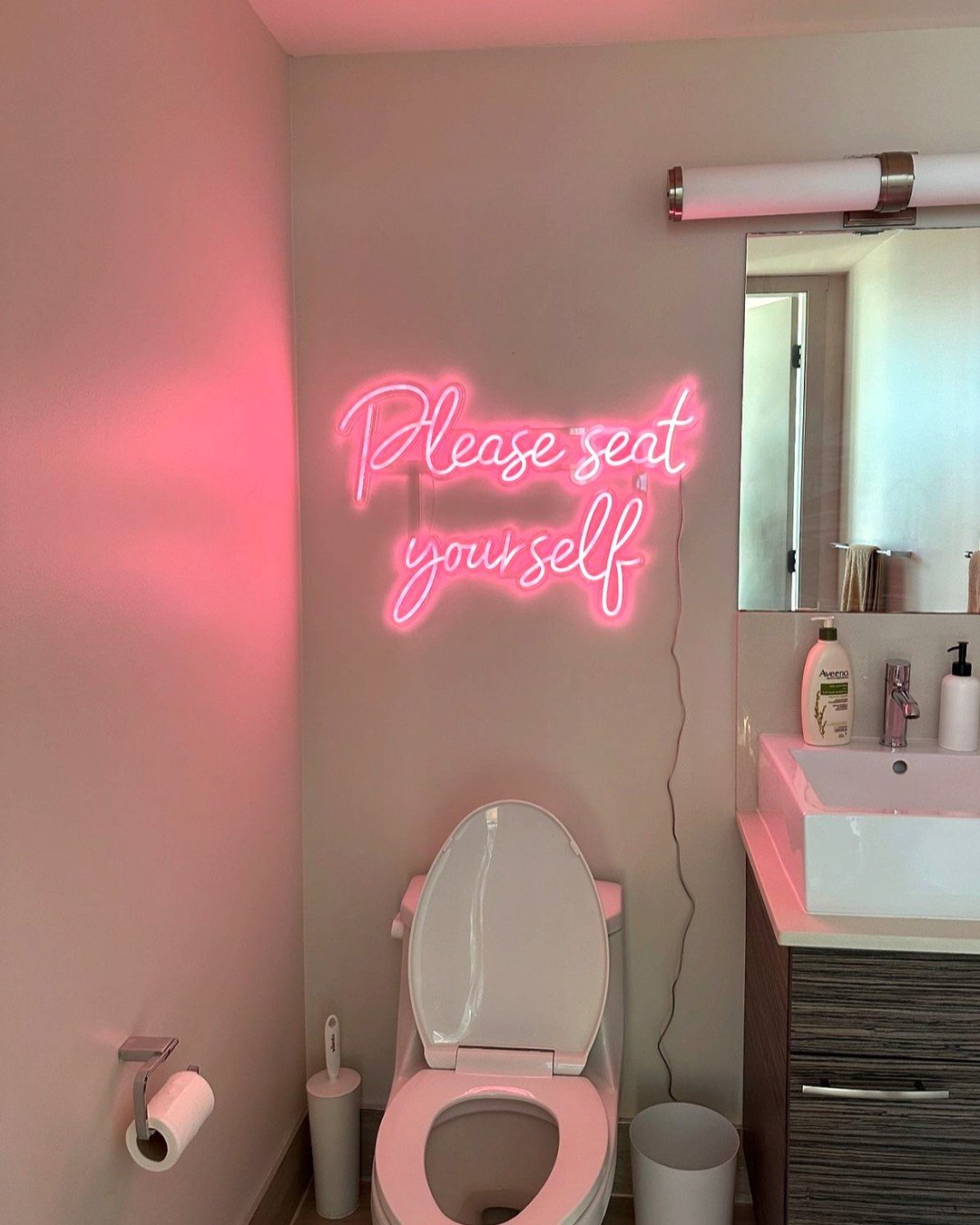 Please Seat Yourself 🚽
Custom Neon Sign ✨| Neon Color: Light Pink 💡
Fast Production &amp; Shipping Under 10 Days 📆

&bull; We can replicate almost any font
&bull; Our signs come with a year warranty
&bull; 100,000+ hours light time
&bull; non-flam