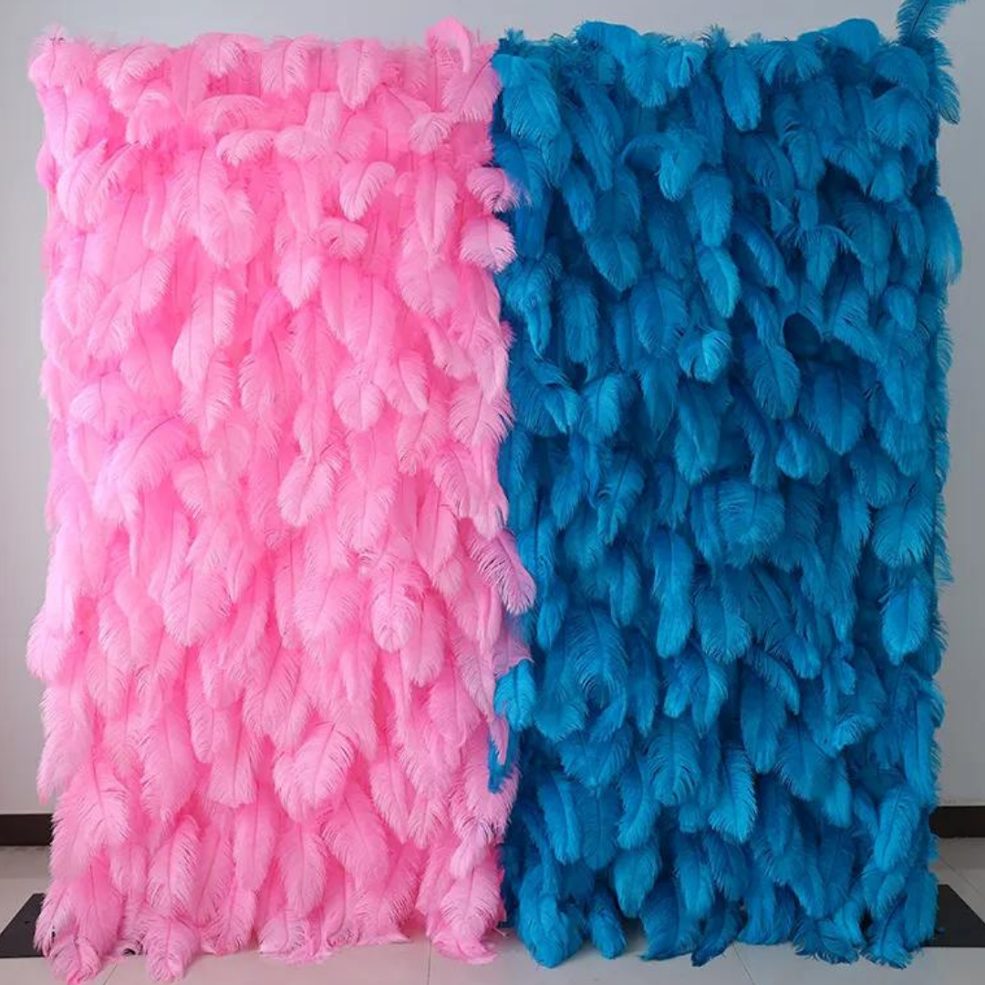 Pink & Blue Feather Wall - 311