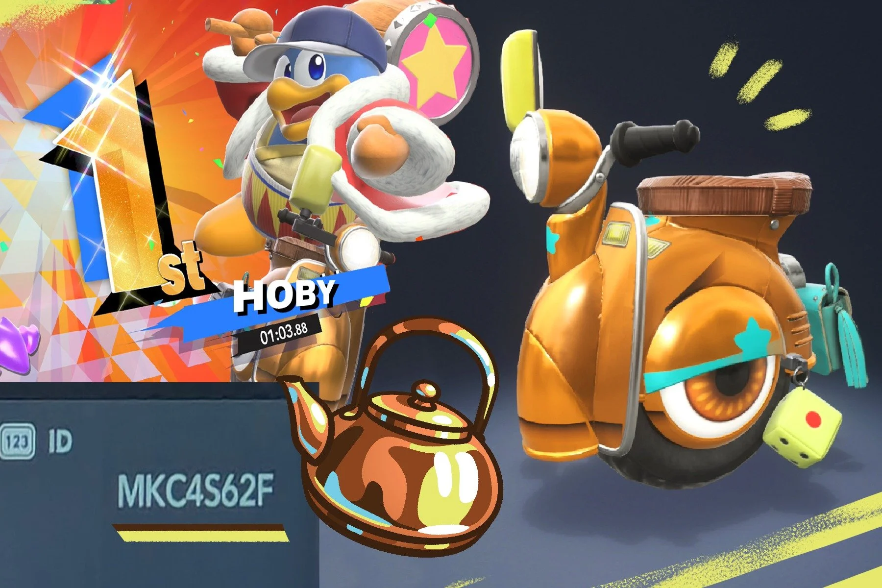 I'm finding Kirby Air Riders to be a fun, compact, chaotic game which seems to have endless features. I struggle to comprehend how @masahirosakurai works the way he does.

You can use the in game currency to buy a scooter I designed to look like the 