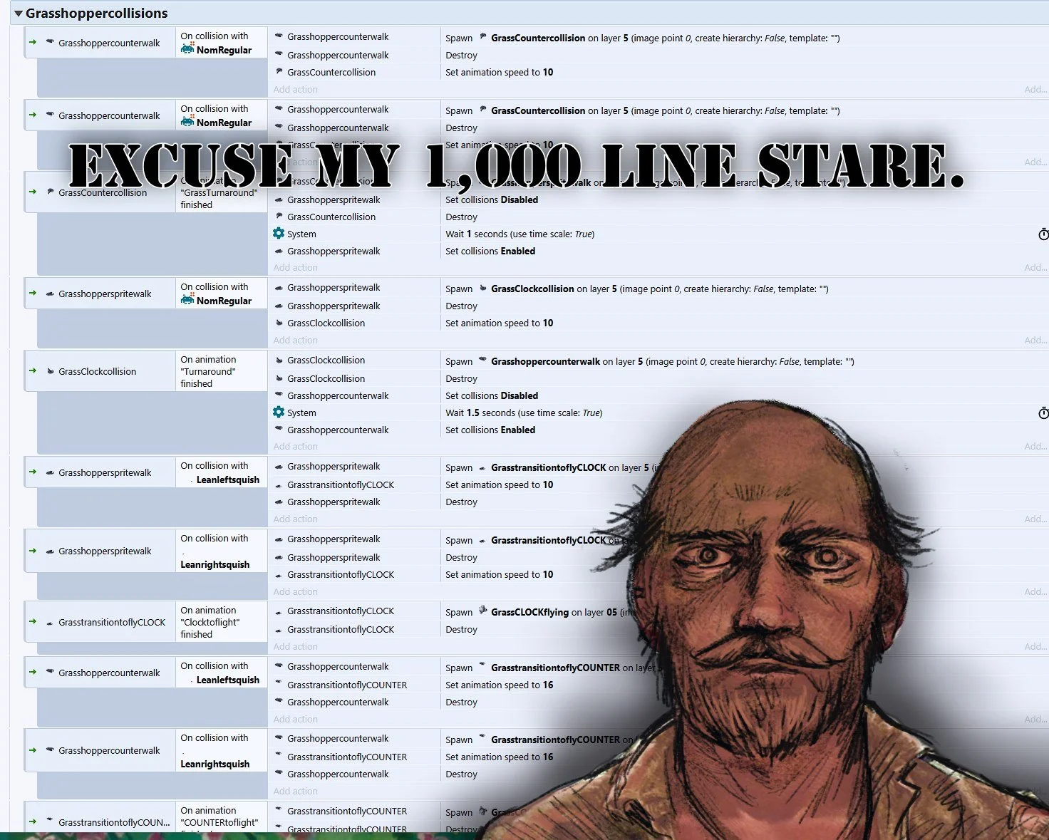 I have been struggling with the Construct 3 a bit more lately.

The simplified blocks of code have been super helpful since I don&rsquo;t know how to program, but it&rsquo;s becoming clearer to me that the script that isn&rsquo;t shown can often conf